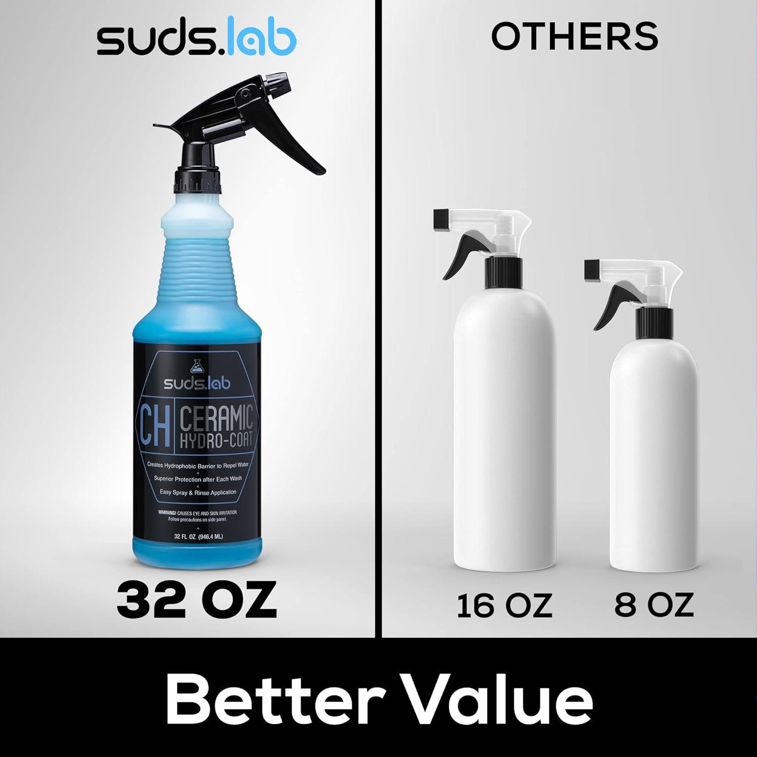 image:imageSuds Lab CH Ceramic HydroCoat Hydrophobic Car Sealant Water Activated Spray Easy To Use Water and Dirt Repelling Finish Treatment For All Vehicles High Gloss Spot Free Shine 32 oz32 Ounce Pack of 1