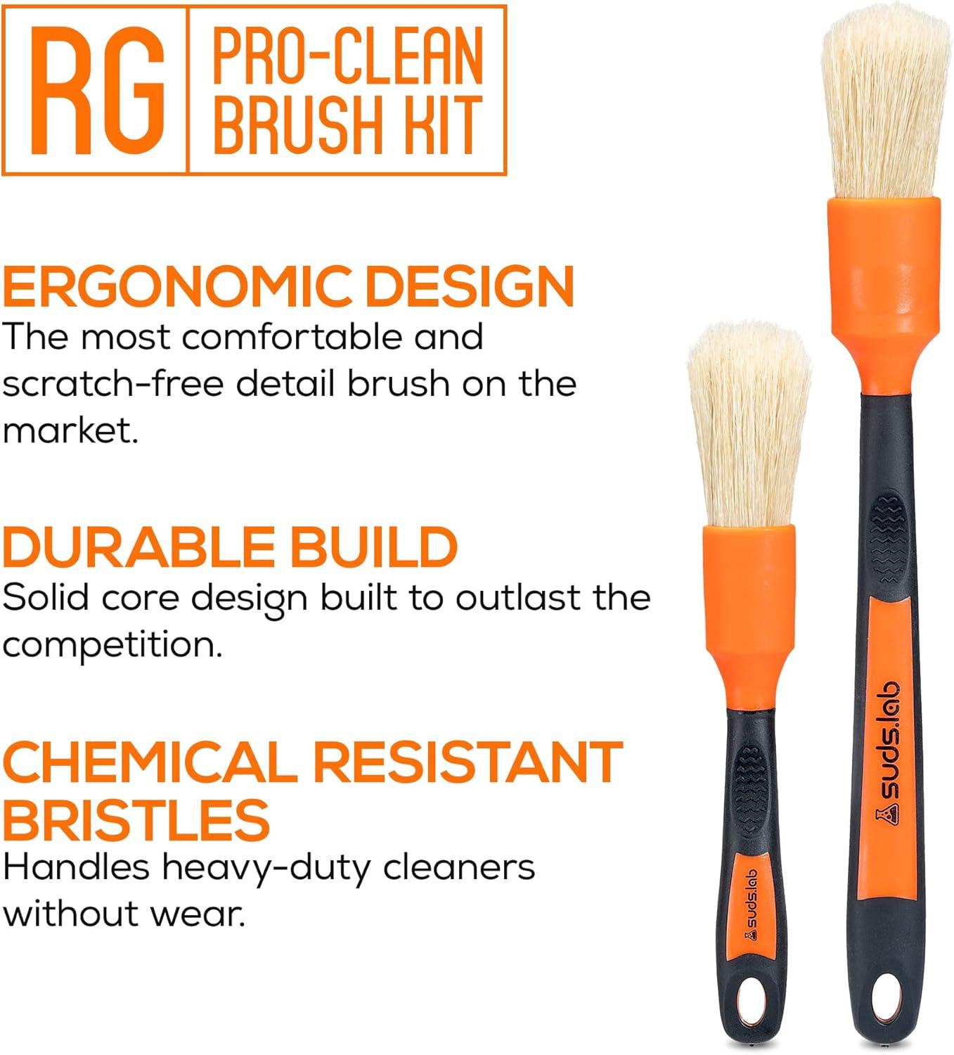 image:imageSuds Lab Detailing Brush with Rubberized Bristles Car Detailing Wheel Brush Rim Cleaner 2 Pack