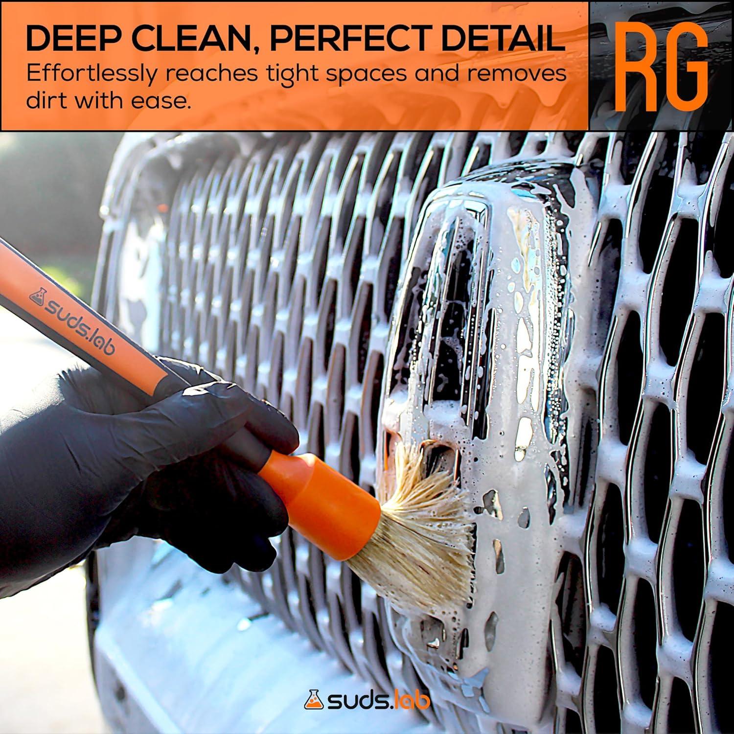 image:imageSuds Lab Detailing Brush with Rubberized Bristles Car Detailing Wheel Brush Rim Cleaner 2 Pack