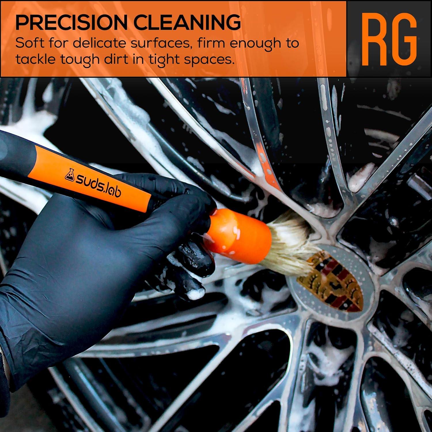 image:imageSuds Lab Detailing Brush with Rubberized Bristles Car Detailing Wheel Brush Rim Cleaner 2 Pack