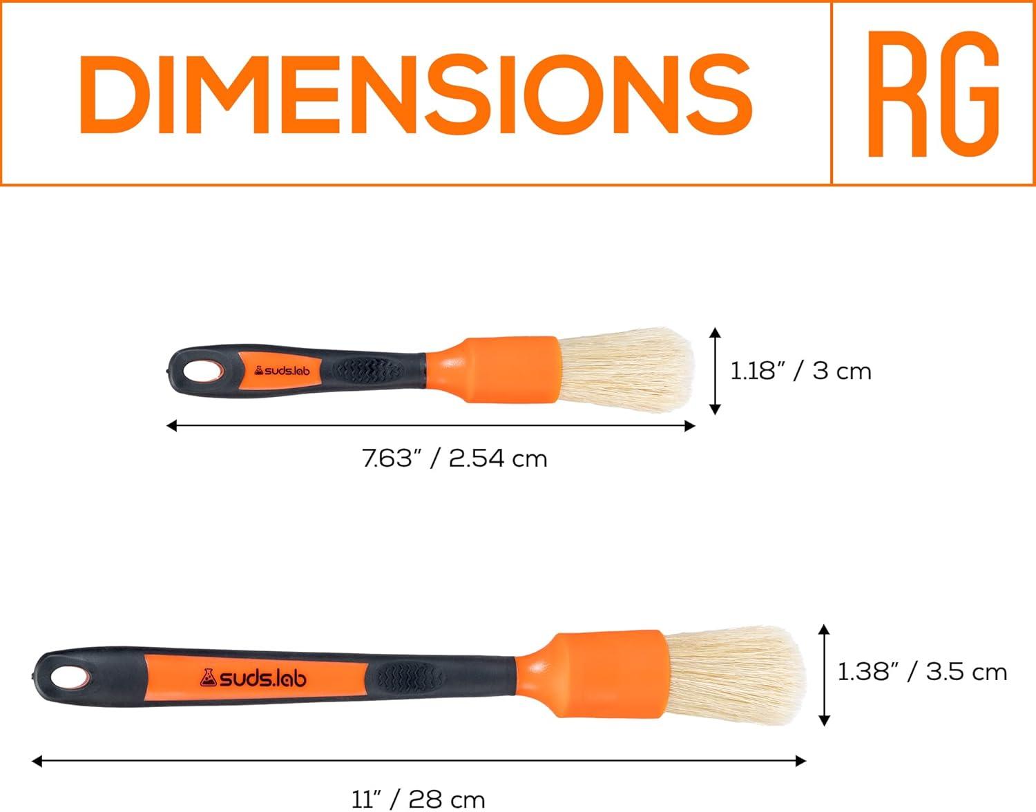 image:imageSuds Lab Detailing Brush with Rubberized Bristles Car Detailing Wheel Brush Rim Cleaner 2 Pack