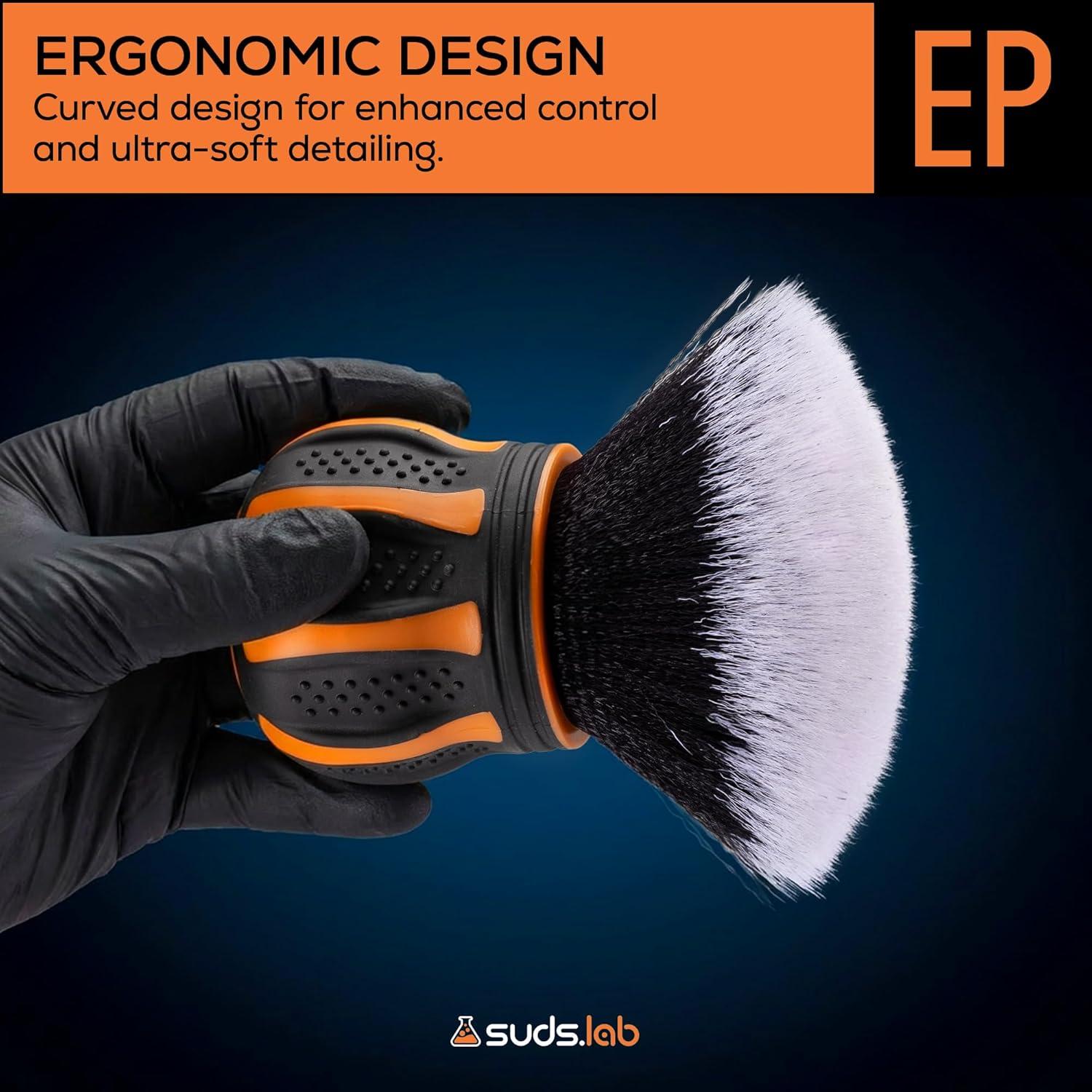 image:imageSuds Lab EliteBristle Boars Hair Car Detailing Brush Deep Cleaning Car Detail Brush with Stand MetalFree High Absorbency Detailing Tool for ScratchFree Interior amp ExteriorSynthetic Hair