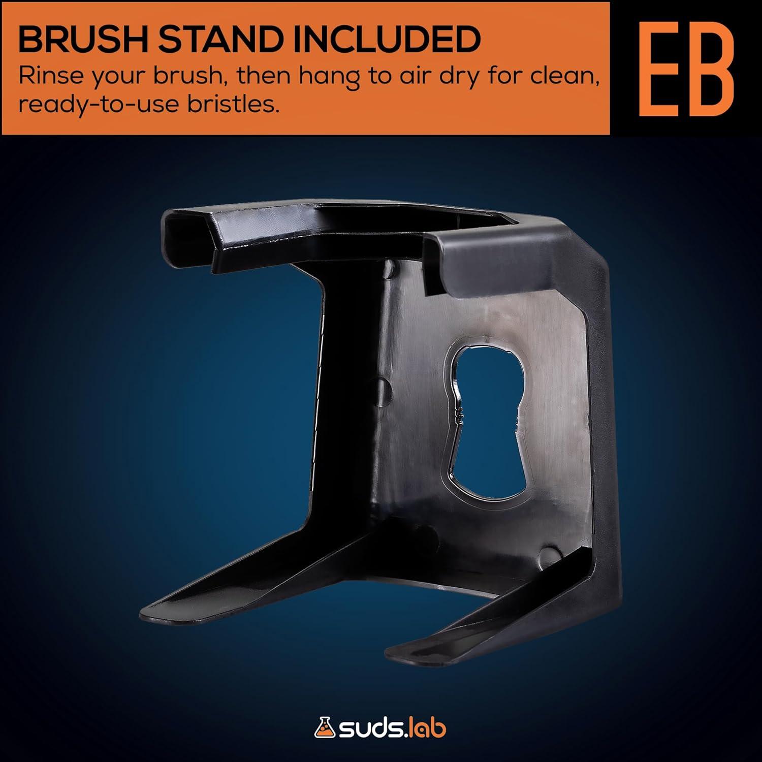 image:imageSuds Lab EliteBristle Boars Hair Car Detailing Brush Deep Cleaning Car Detail Brush with Stand MetalFree High Absorbency Detailing Tool for ScratchFree Interior amp ExteriorBoar Hair