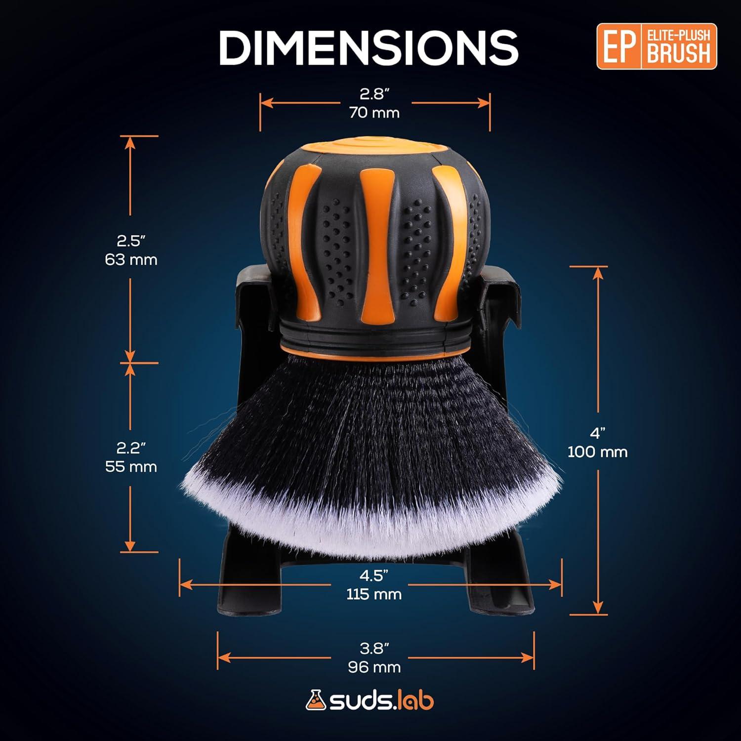 image:imageSuds Lab EliteBristle Boars Hair Car Detailing Brush Deep Cleaning Car Detail Brush with Stand MetalFree High Absorbency Detailing Tool for ScratchFree Interior amp ExteriorSynthetic Hair