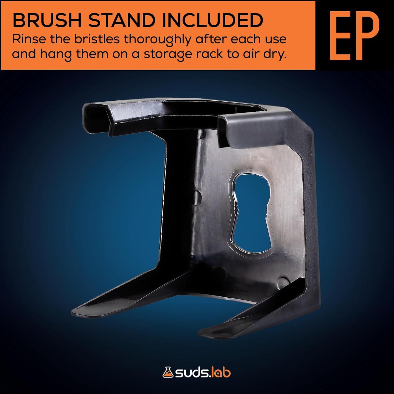 image:imageSuds Lab EliteBristle Boars Hair Car Detailing Brush Deep Cleaning Car Detail Brush with Stand MetalFree High Absorbency Detailing Tool for ScratchFree Interior amp ExteriorSynthetic Hair