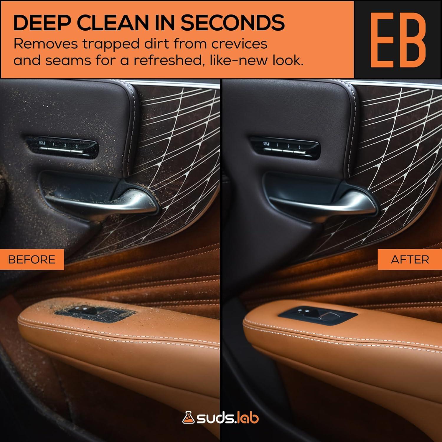 image:imageSuds Lab EliteBristle Boars Hair Car Detailing Brush Deep Cleaning Car Detail Brush with Stand MetalFree High Absorbency Detailing Tool for ScratchFree Interior amp ExteriorBoar Hair