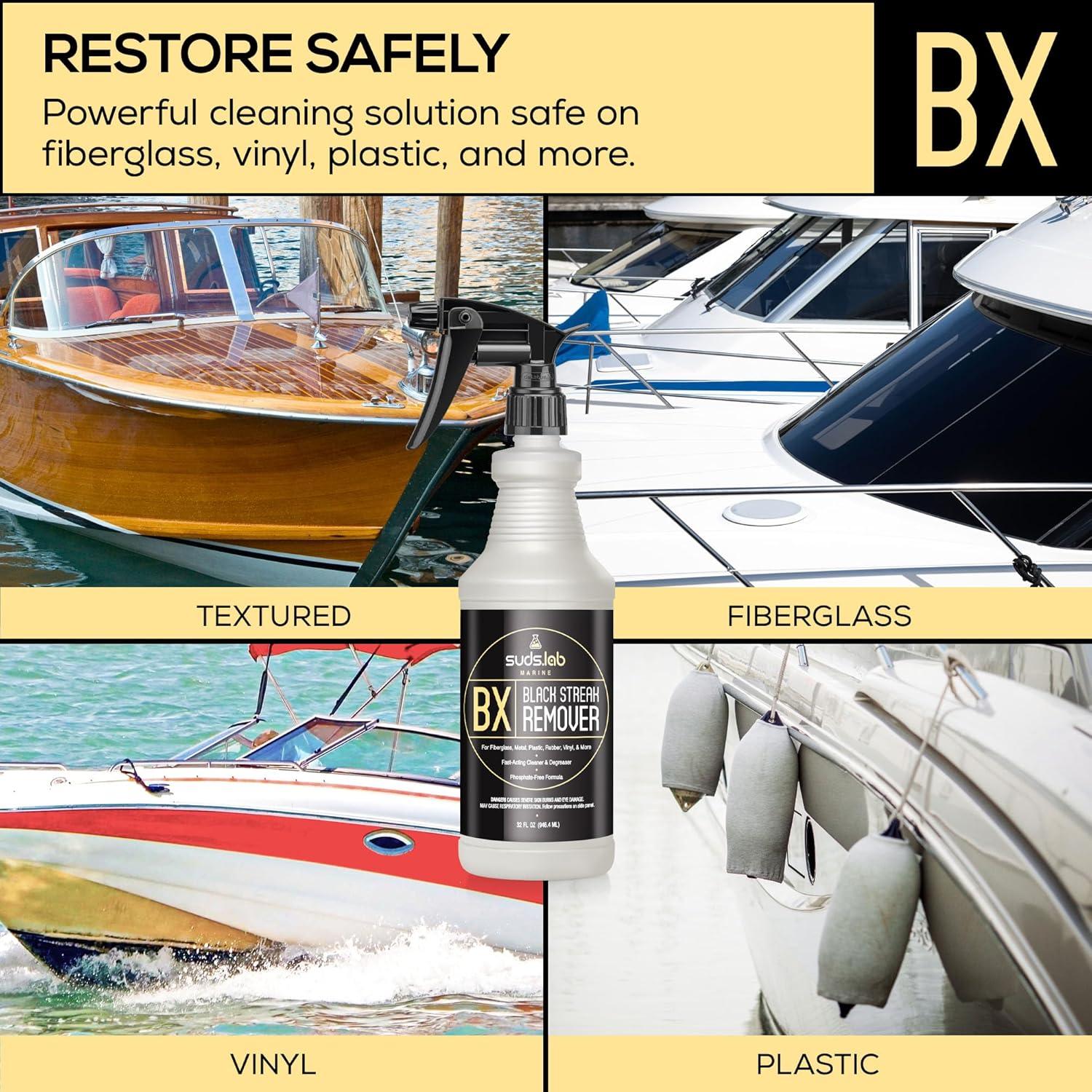image:imageSuds Lab Marine BX Black Streak Remover FastActing Cleaner for Boats Fiberglass Vinyl amp More 32 oz