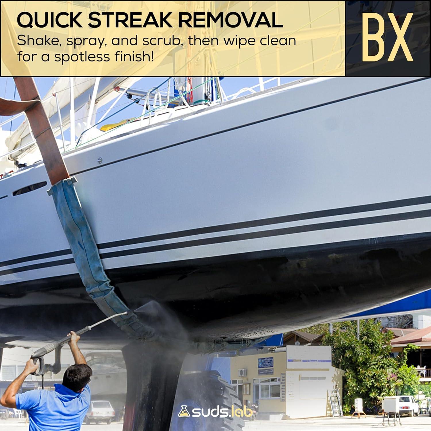 image:imageSuds Lab Marine BX Black Streak Remover FastActing Cleaner for Boats Fiberglass Vinyl amp More 32 oz