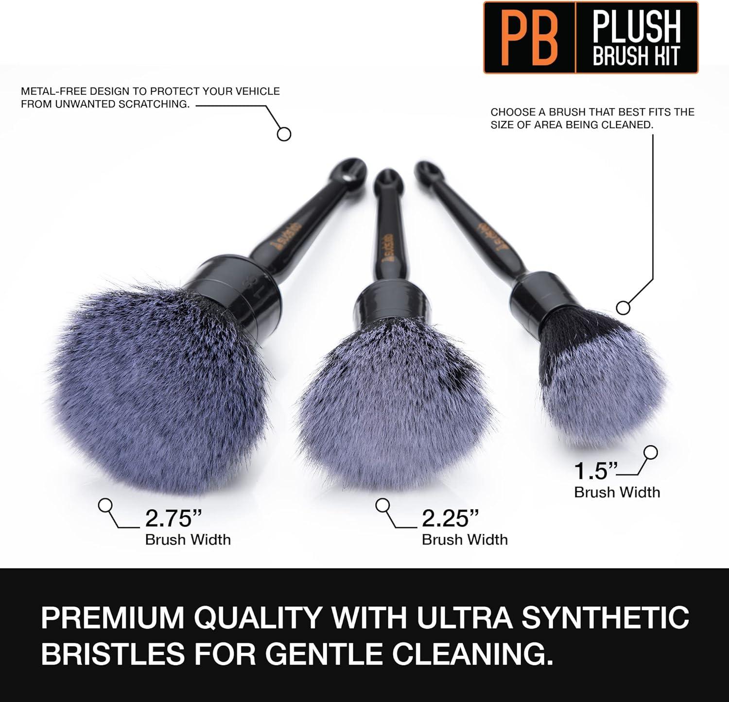 image:imageSuds Lab PB Plush Brush Kit 3 Pack UltraSoft Synthetic Bristle Brushes Scratch Free Design Fine Detailing Brushes for Personal and Professional Use