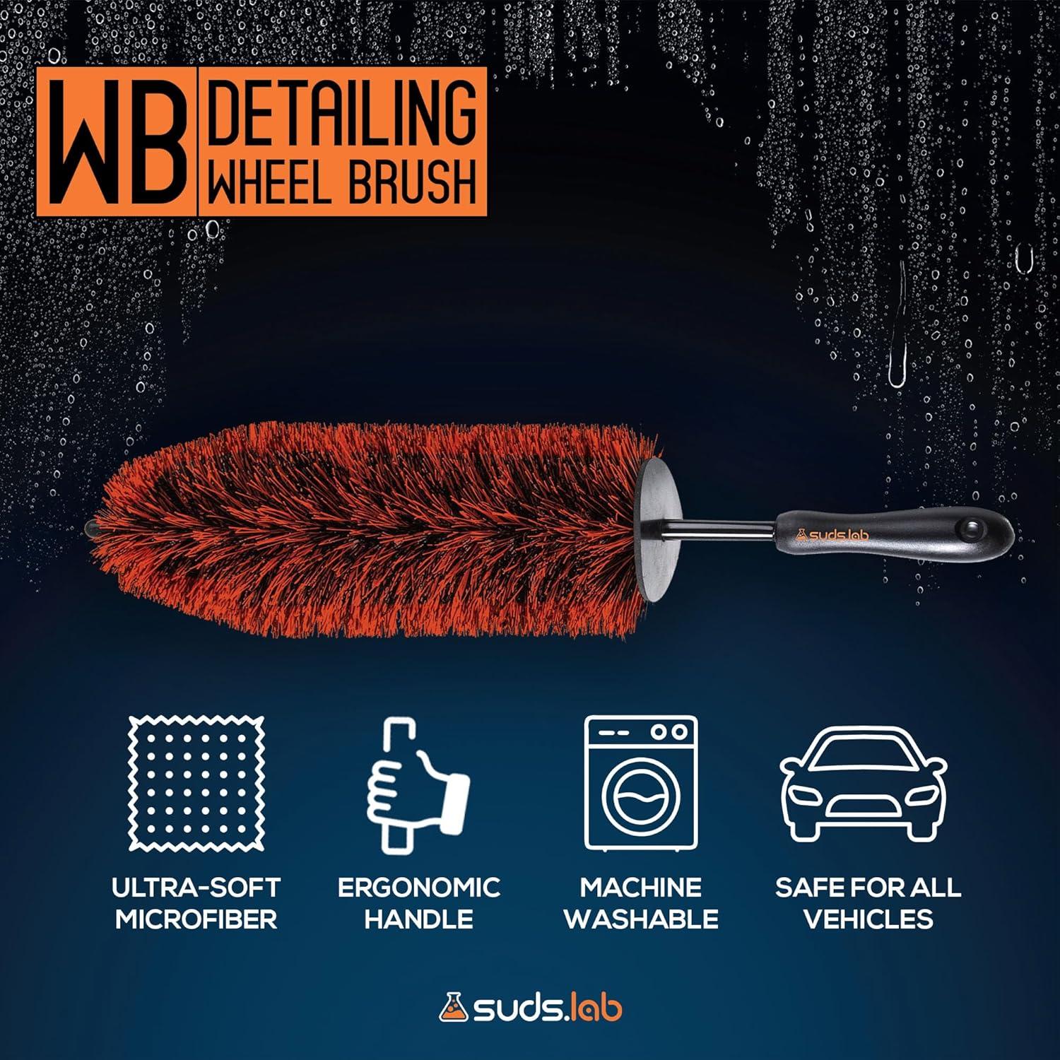 image:imageSuds Lab WB Premium Detailing Wheel Brush for All Vehicle Types 177 UltraSoft and ScratchFree Reusable Rim Wheel and Tire Brush for Deep Cleaning