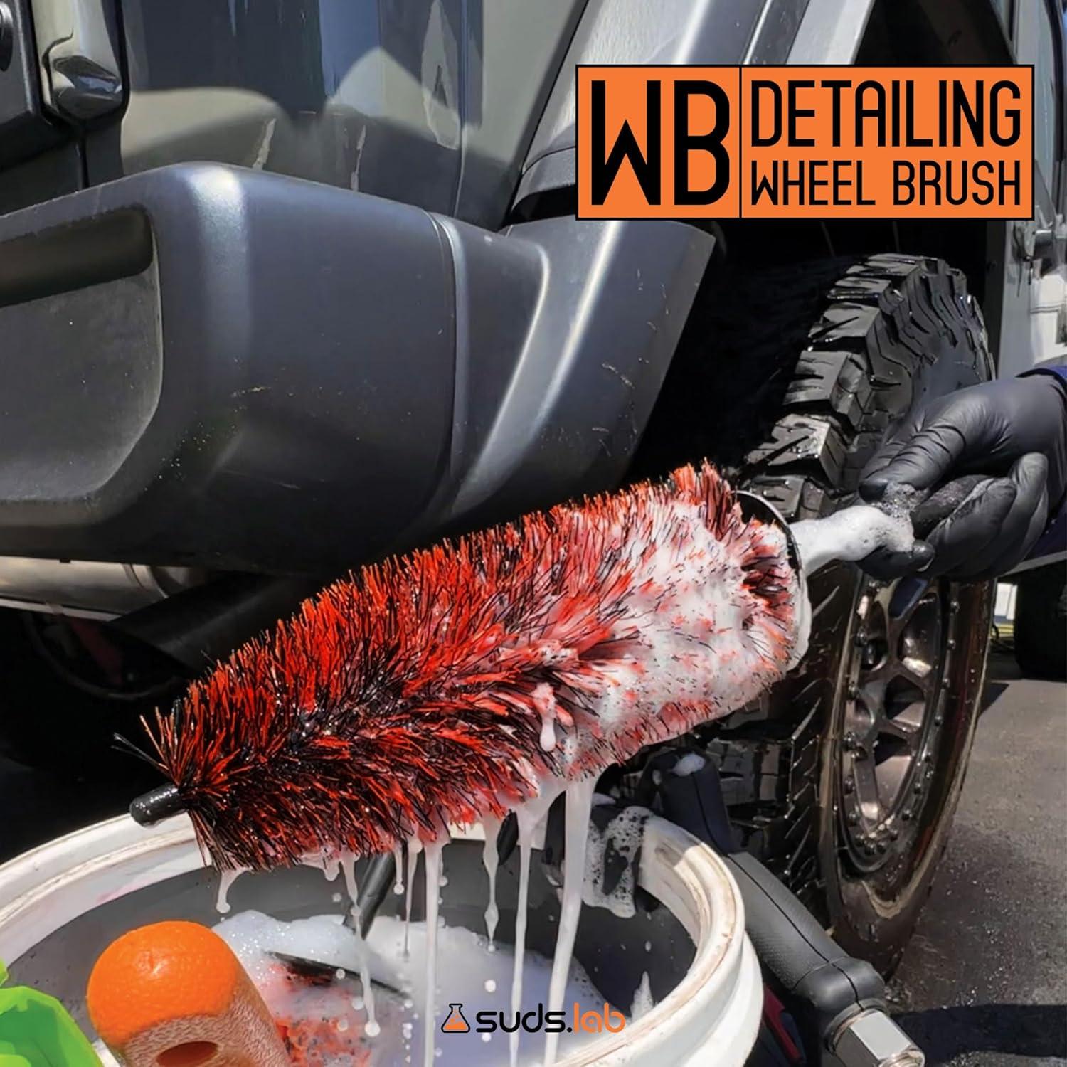 image:imageSuds Lab WB Premium Detailing Wheel Brush for All Vehicle Types 177 UltraSoft and ScratchFree Reusable Rim Wheel and Tire Brush for Deep Cleaning