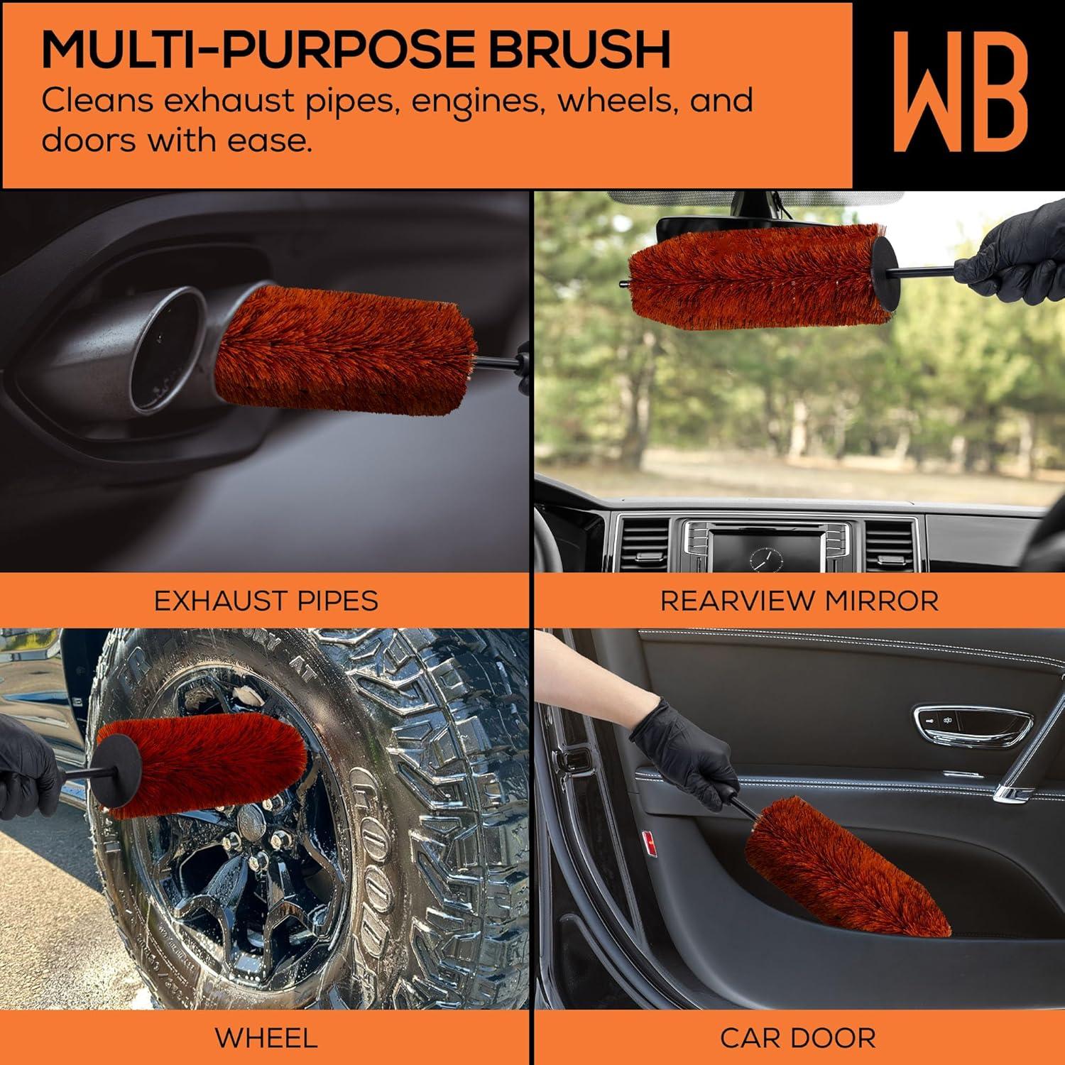 image:imageSuds Lab WB Premium Detailing Wheel Brush for All Vehicle Types 177 UltraSoft and ScratchFree Reusable Rim Wheel and Tire Brush for Deep Cleaning