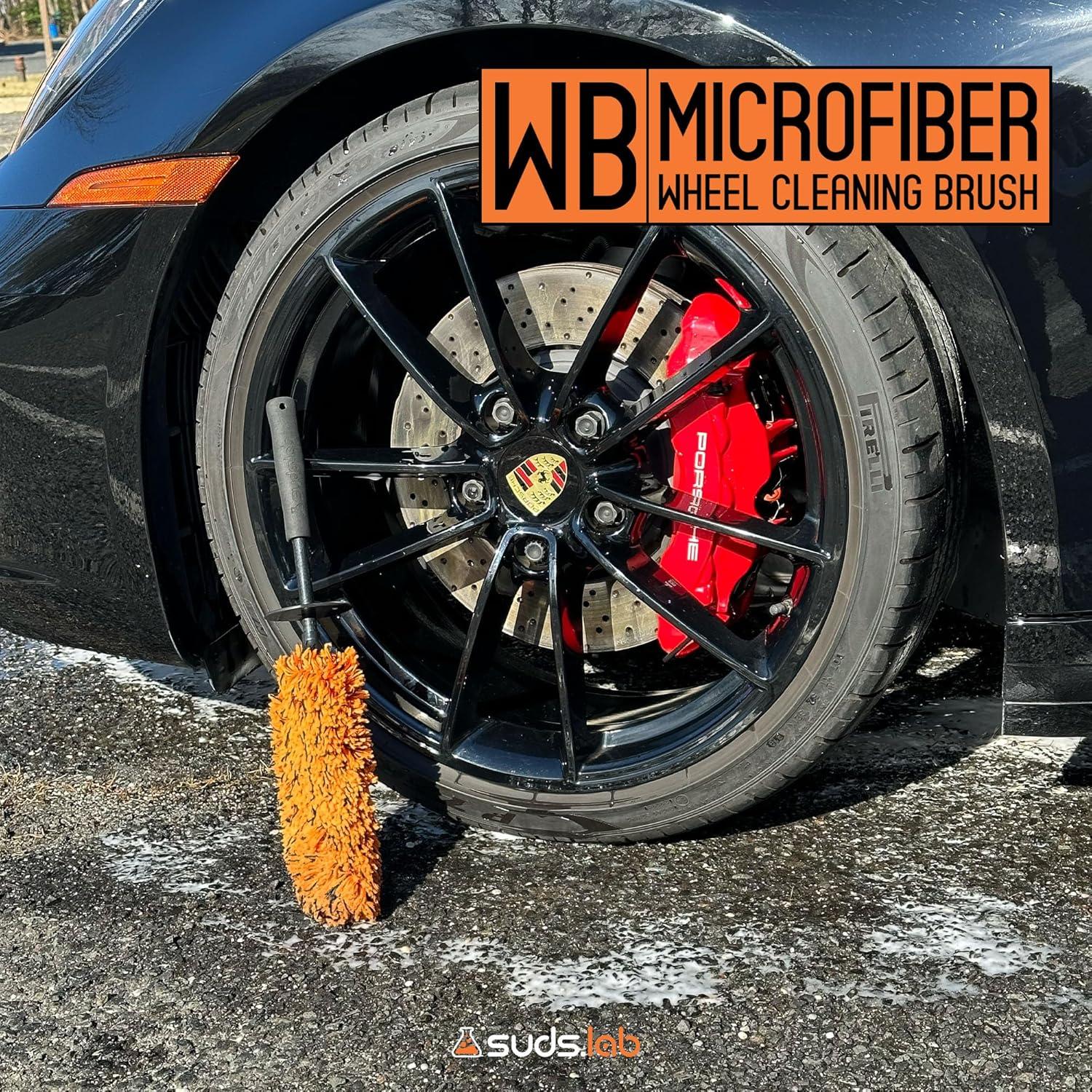 image:imageSuds Lab WB Premium Microfiber Cleaning Wheel Brush for All Vehicle Types 181 UltraSoft amp ScratchFree Reusable Rim Wheel and Tire Brush with Ergonomic Handle