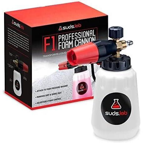 image:imageSuds Lab F1 Professional Foam Cannon with 32 Ounce Canister Adjustable Foam Nozzle Quick Connect Pressure Washer Clean Dirt Car Washing
