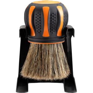 Suds Lab Elite-Bristle Boar’s Hair Car Detailing Brush – Deep Cleaning Car Detail Brush with Stand – Metal-Free, High Absorbency Detailing Tool for Scratch-Free Interior & Exterior(Boar Hair)