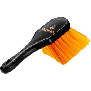 SudsLab HT Wheel and Tire Brush – Rim Cleaner Wheel Brush for Cleaning Car, Truck, Auto, Motorcycle, Detailing Tools, Curved Shape, Black, 8.5 Inch x 3 Inch x 3 Inch(Plastic Handle)
