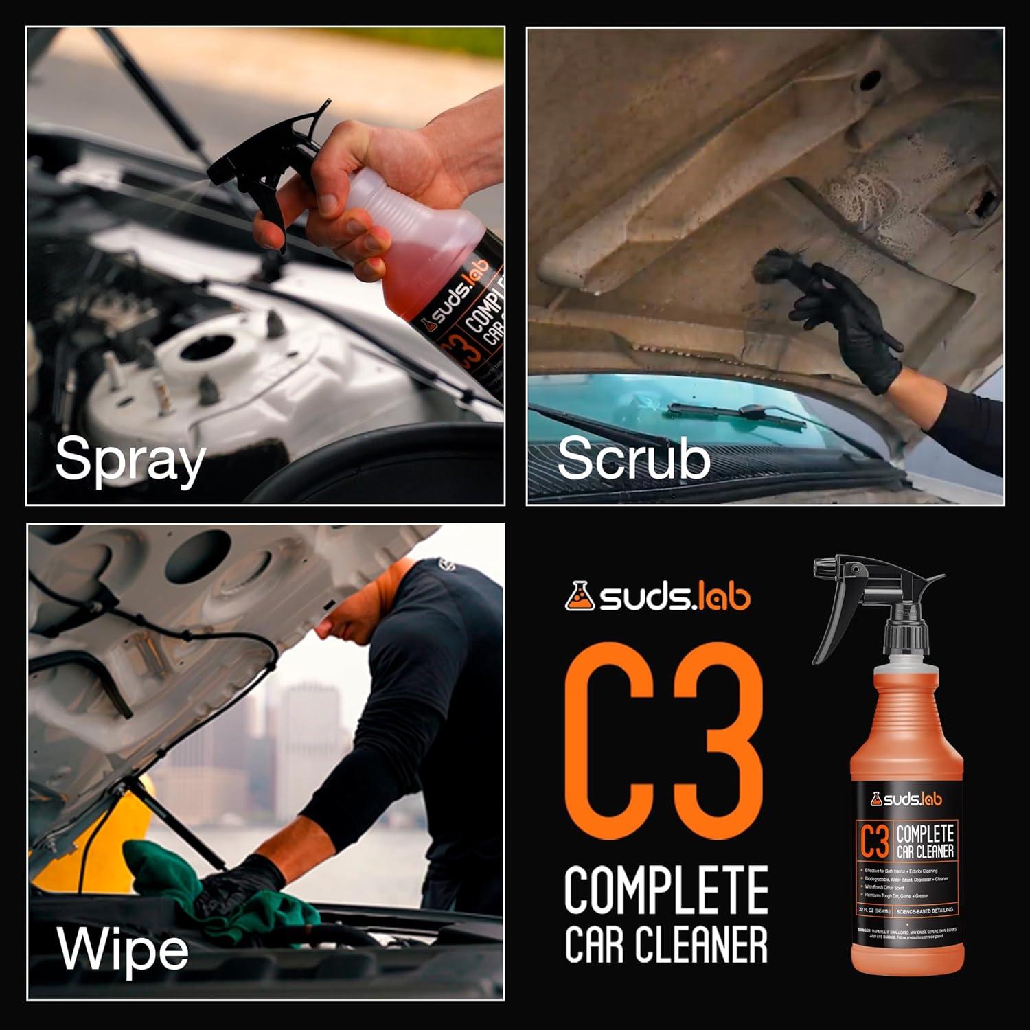 image:imageSuds Lab C3 Complete Car Cleaner Multipurpose Car Wash Solution for Interior and Exterior Cleaning Spray for Automotive Detailing 32 oz
