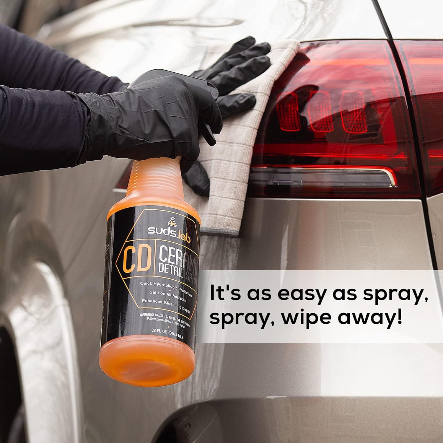 image:imageSuds Lab CD Ceramic Detail Spray Wax Preserving Detailing Cleaner Easy Surface Prep Remove Dirt Dust And Oil Water Repellent Protection Easy To Use Spray For A Spot Free Shine 32 oz