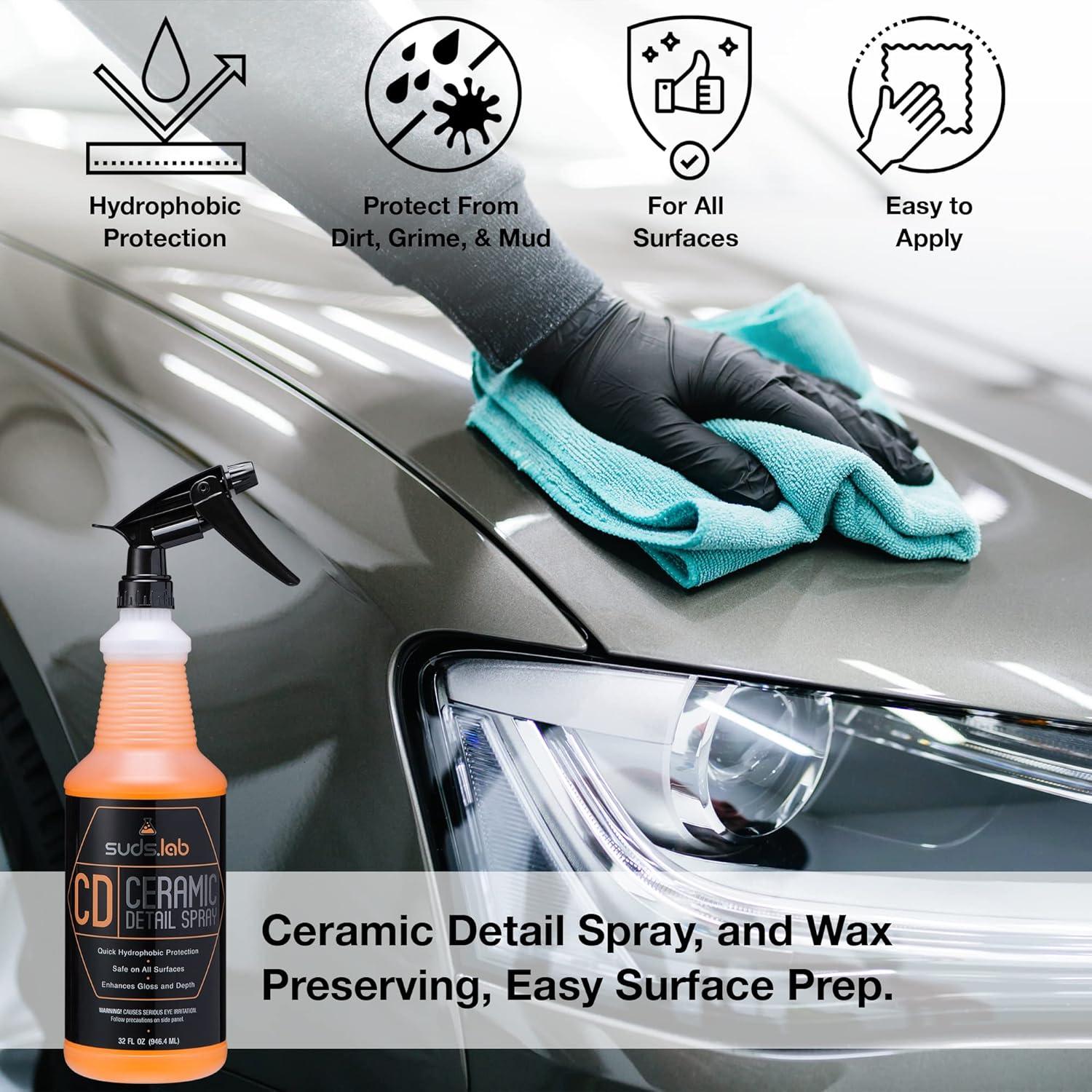 image:imageSuds Lab CD Ceramic Detail Spray Wax Preserving Detailing Cleaner Easy Surface Prep Remove Dirt Dust And Oil Water Repellent Protection Easy To Use Spray For A Spot Free Shine 32 oz