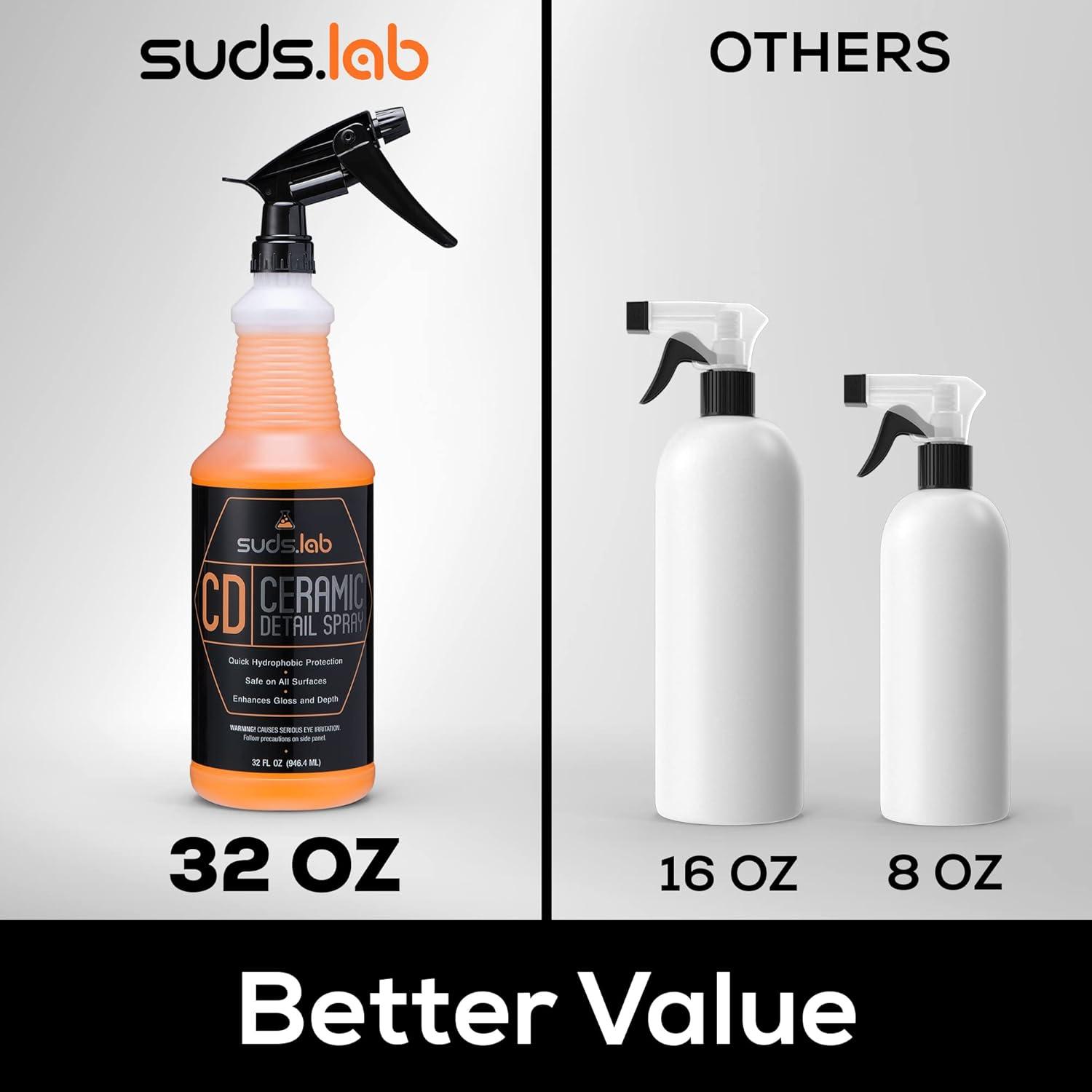 image:imageSuds Lab CD Ceramic Detail Spray Wax Preserving Detailing Cleaner Easy Surface Prep Remove Dirt Dust And Oil Water Repellent Protection Easy To Use Spray For A Spot Free Shine 32 oz