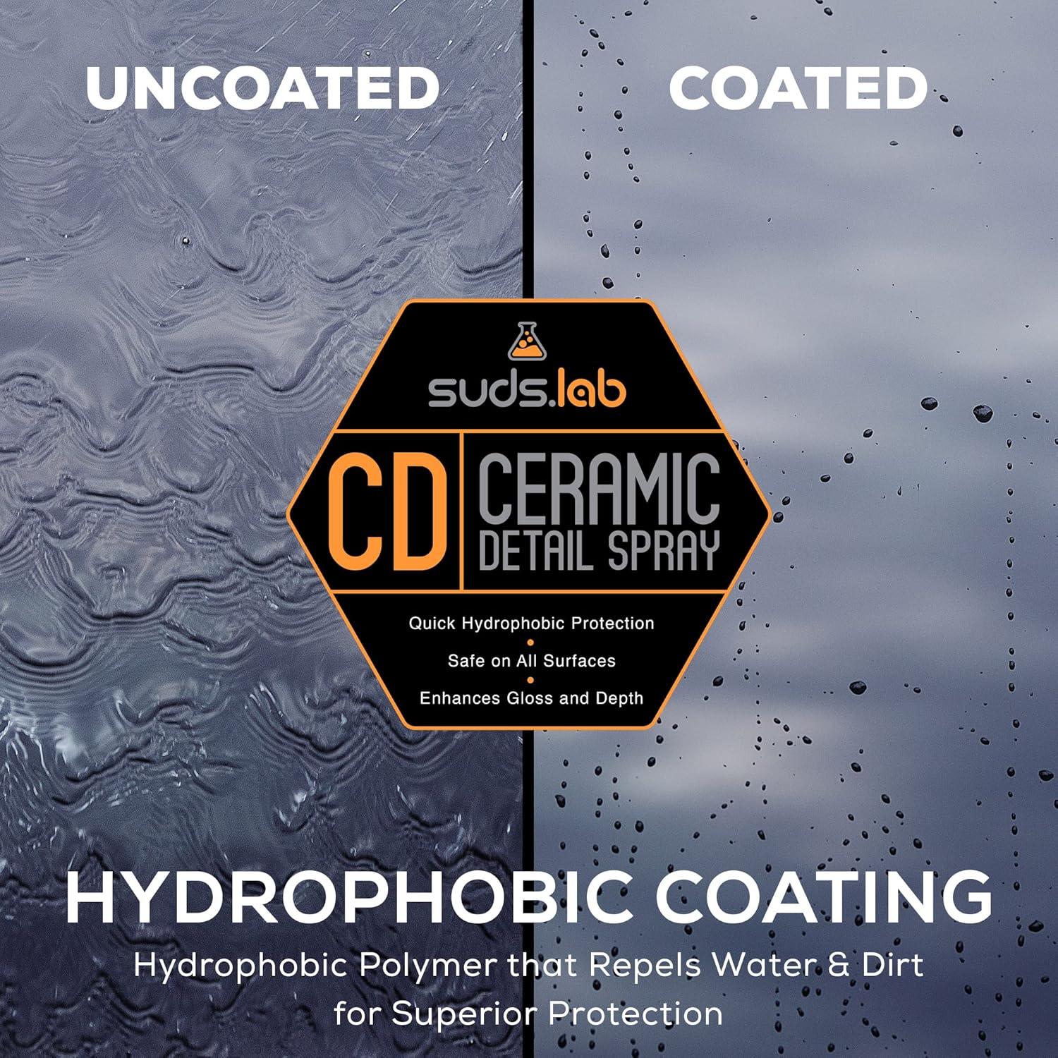image:imageSuds Lab CD Ceramic Detail Spray Wax Preserving Detailing Cleaner Easy Surface Prep Remove Dirt Dust And Oil Water Repellent Protection Easy To Use Spray For A Spot Free Shine 32 oz