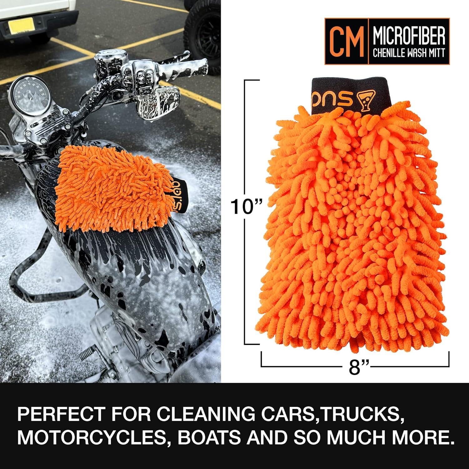 image:imageSuds Lab CM Chenille Microfiber Wash MItt Double Sided Car Wash Mitt Scratch Free On All Vehicle Surfaces 8 x 10