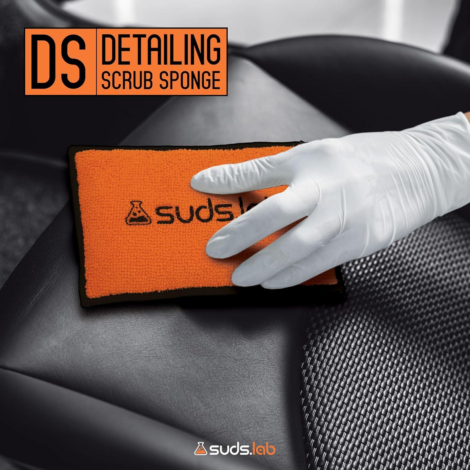 image:imageSuds Lab DS Detailing Scrub Sponge Microfiber Scrub Pad for Car Detailing Two Textures for Polishing amp Scrubbing Durable amp Absorbent MultiSurface Use Washable amp Reusable 6 Pack OrangeSet of 3