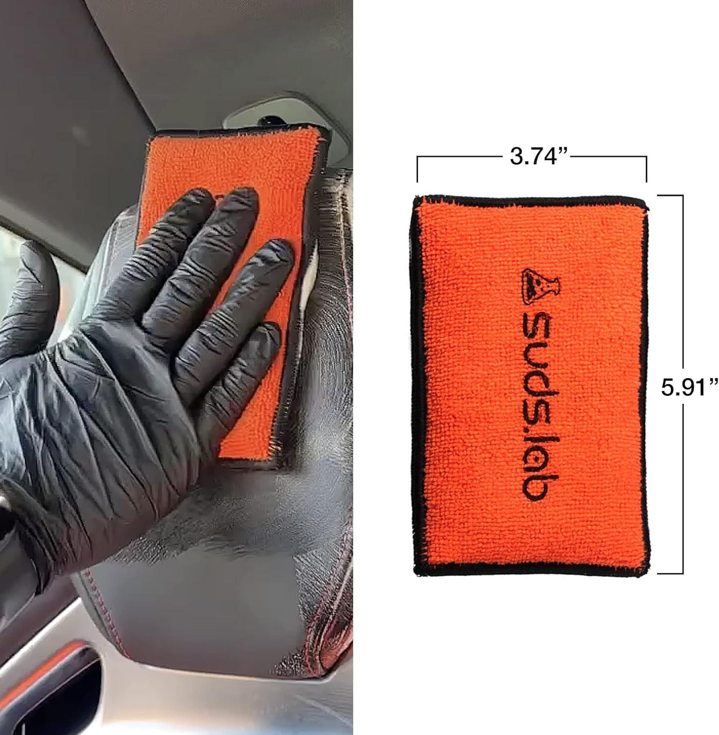 image:imageSuds Lab DS Detailing Scrub Sponge Microfiber Scrub Pad for Car Detailing Two Textures for Polishing amp Scrubbing Durable amp Absorbent MultiSurface Use Washable amp Reusable 6 Pack OrangeSet of 6