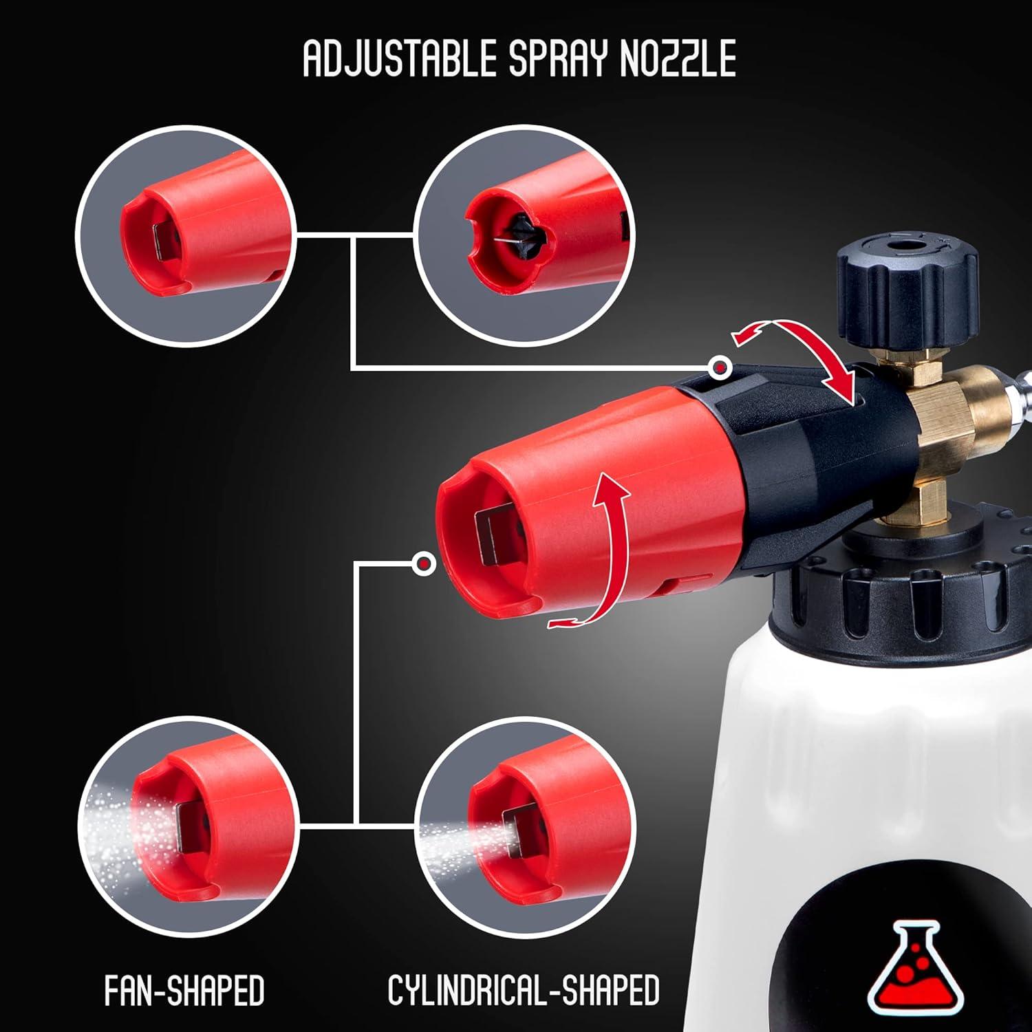 image:imageSuds Lab F1 Professional Foam Cannon with 32 Ounce Canister Adjustable Foam Nozzle Quick Connect for Pressure Washer Perfect for Car Washing
