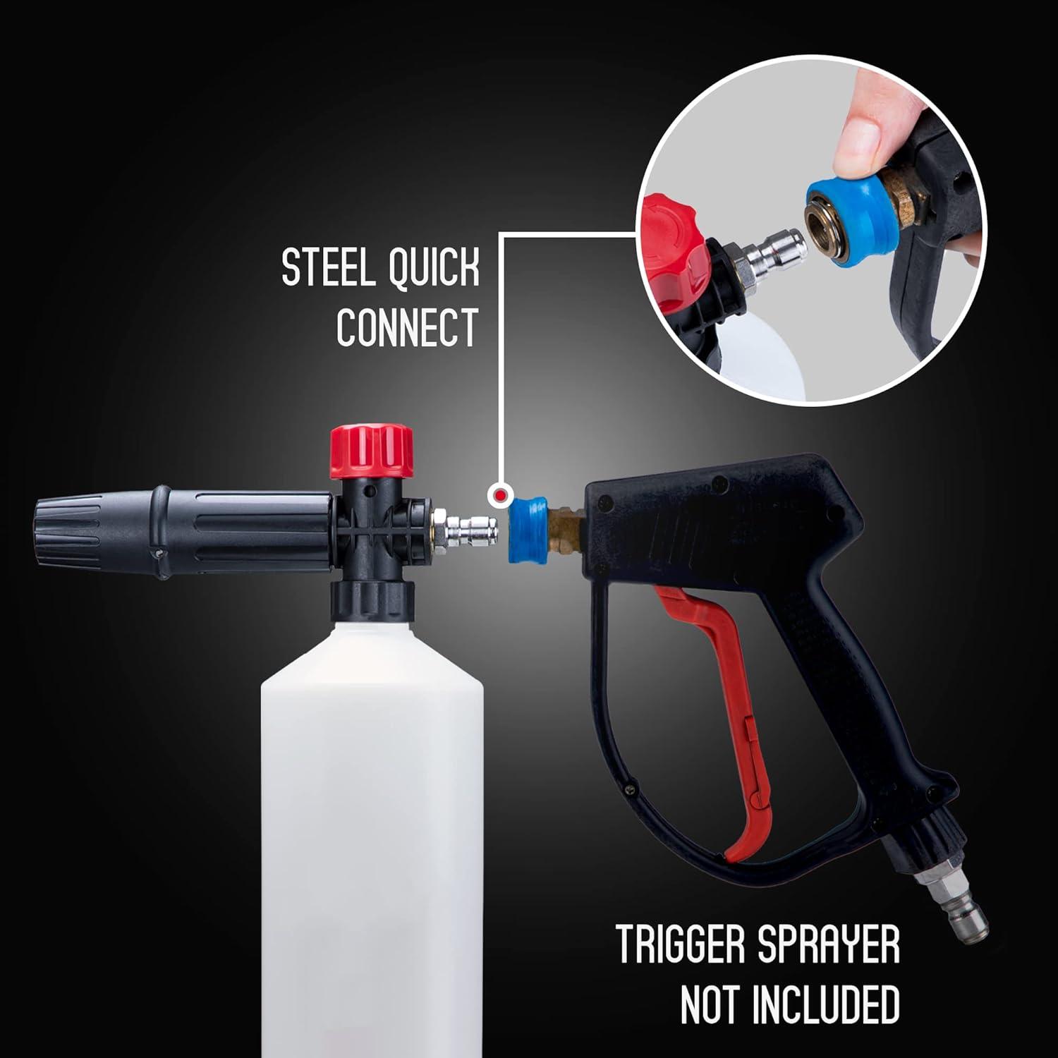 image:imageSuds Lab F2 Super Wash Foam Cannon Adjustable Foam Nozzle Quick Connect to any Pressure Washer Clean Dirt and Dust Home Car Washing