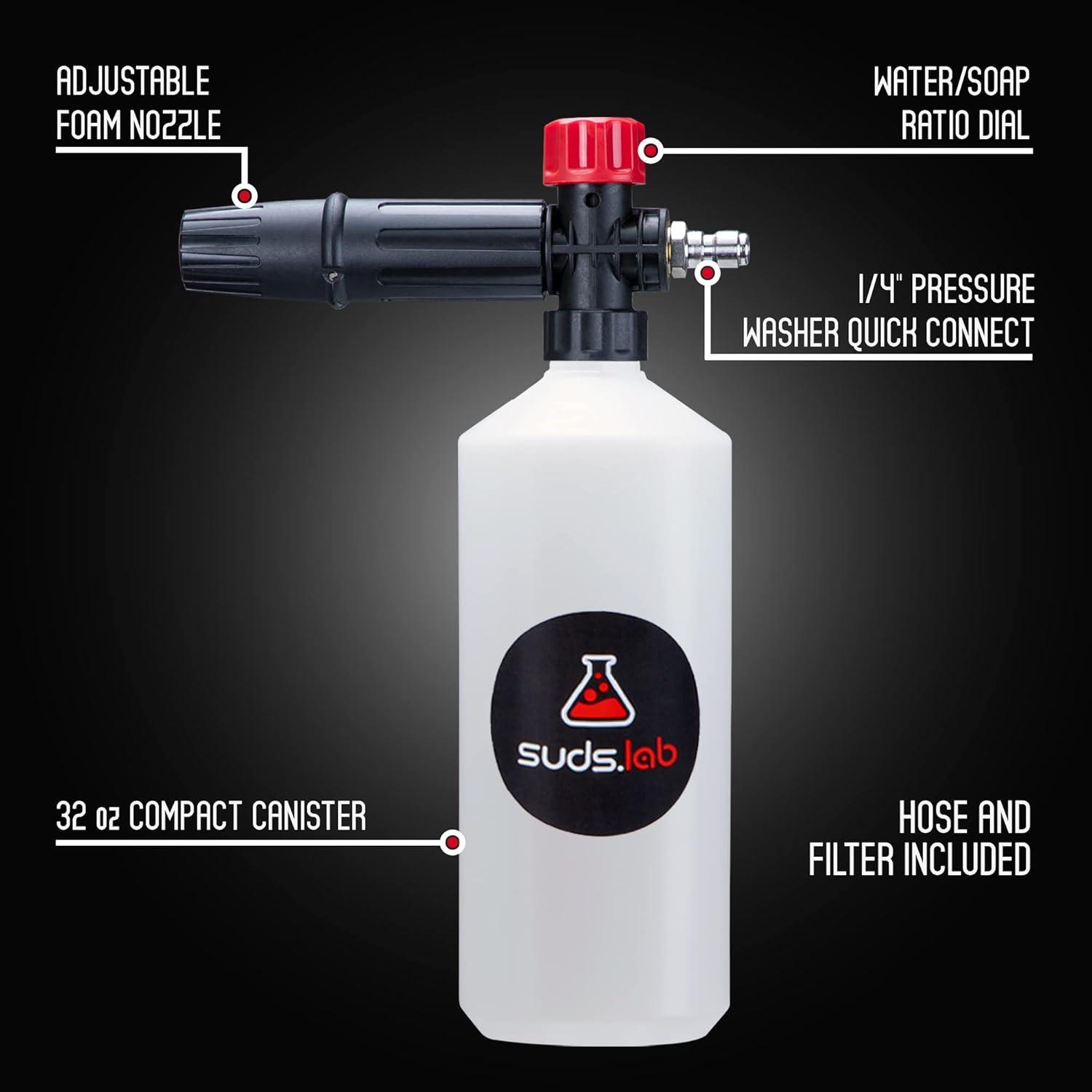 image:imageSuds Lab F2 Super Wash Foam Cannon Adjustable Foam Nozzle Quick Connect to any Pressure Washer Clean Dirt and Dust Home Car Washing