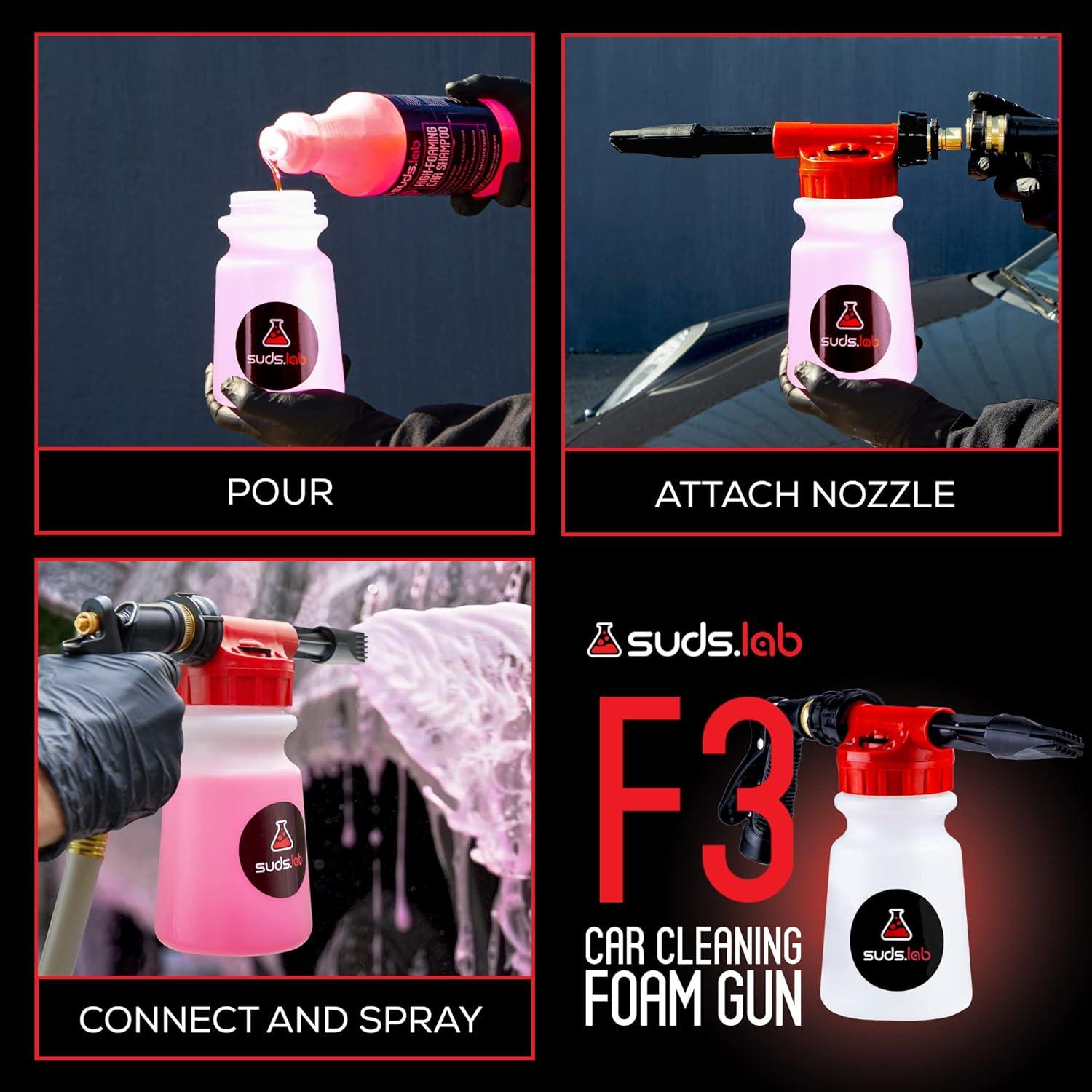 image:imageSuds Lab F3 Car Cleaning Foam Gun Adjustable Foam Nozzle Connect to Any Garden Hose Clean Dirt and Dust Home Car Washing