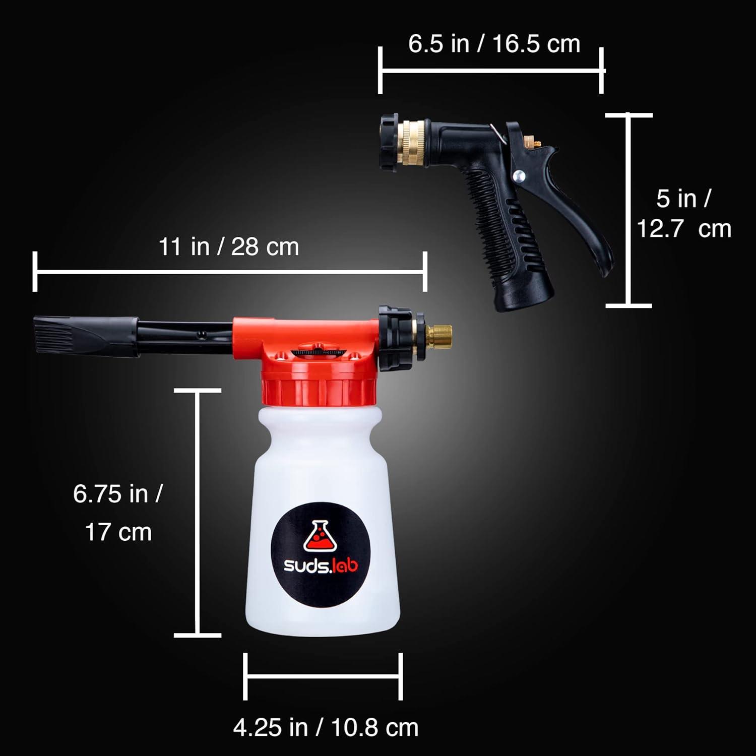 image:imageSuds Lab F3 Car Cleaning Foam Gun Adjustable Foam Nozzle Connect to Any Garden Hose Clean Dirt and Dust Home Car Washing