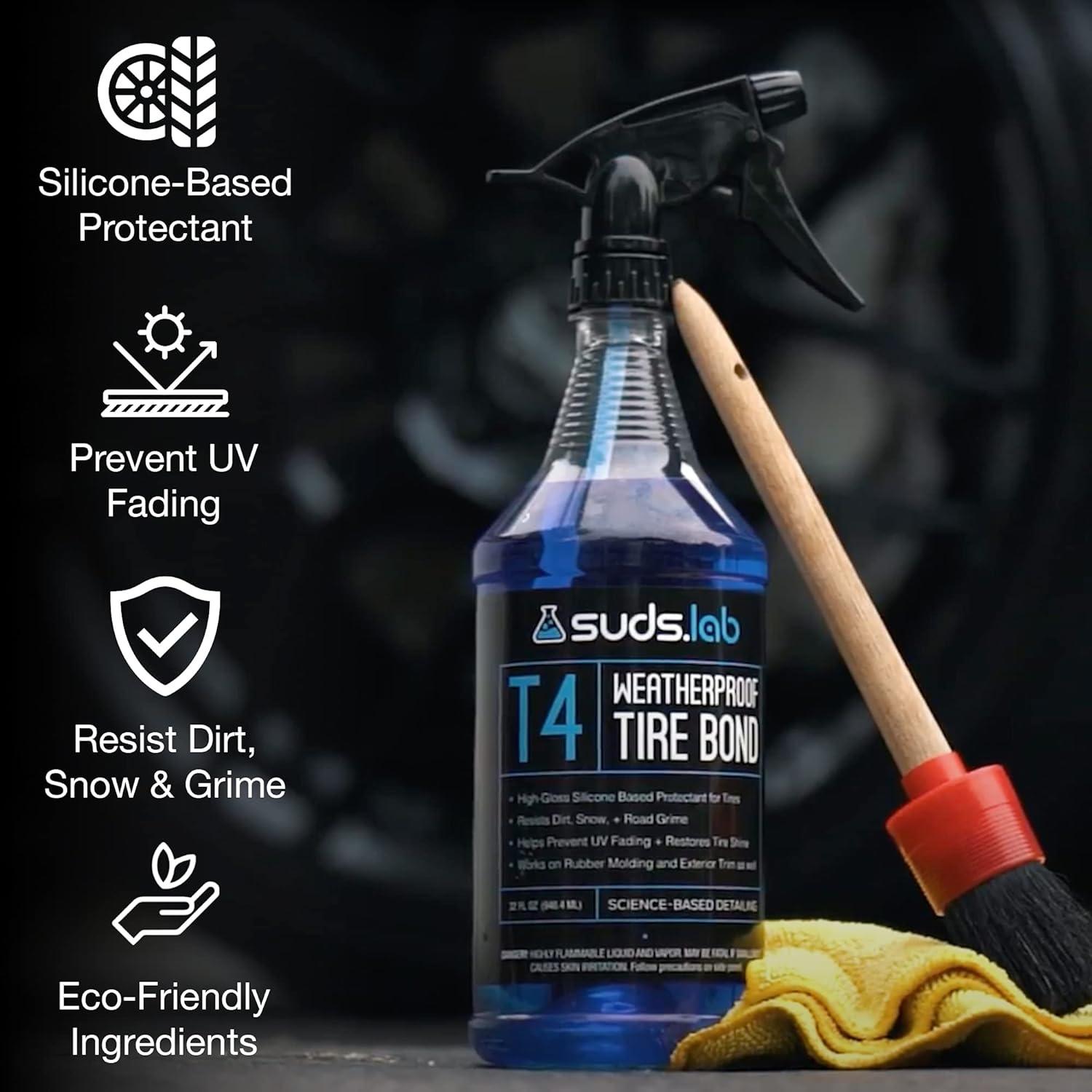 image:imageSuds Lab Full Service Detail Tire Kit with Tire and Rubber Degreaser ZeroAcid Wheel Cleaner and Weatherproof Tire and Trim Protectant