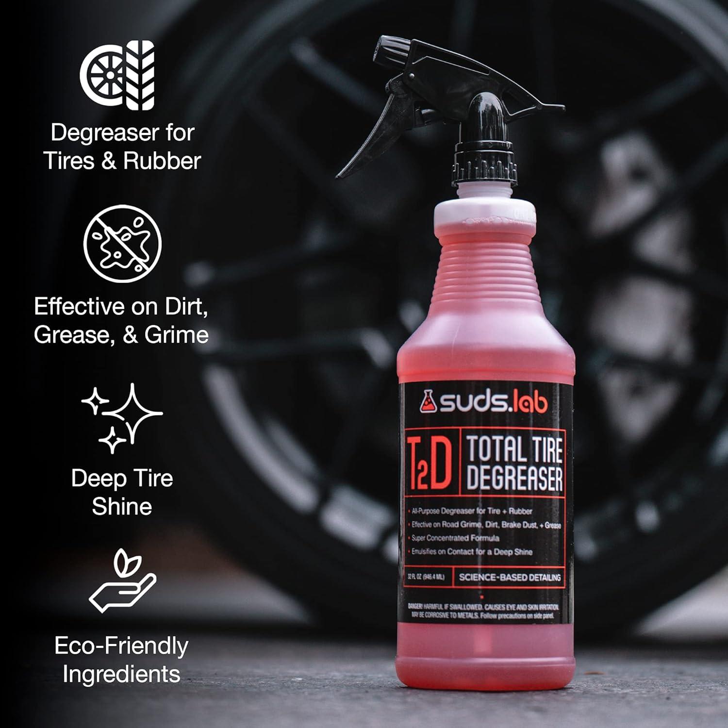 image:imageSuds Lab Full Service Detail Tire Kit with Tire and Rubber Degreaser ZeroAcid Wheel Cleaner and Weatherproof Tire and Trim Protectant