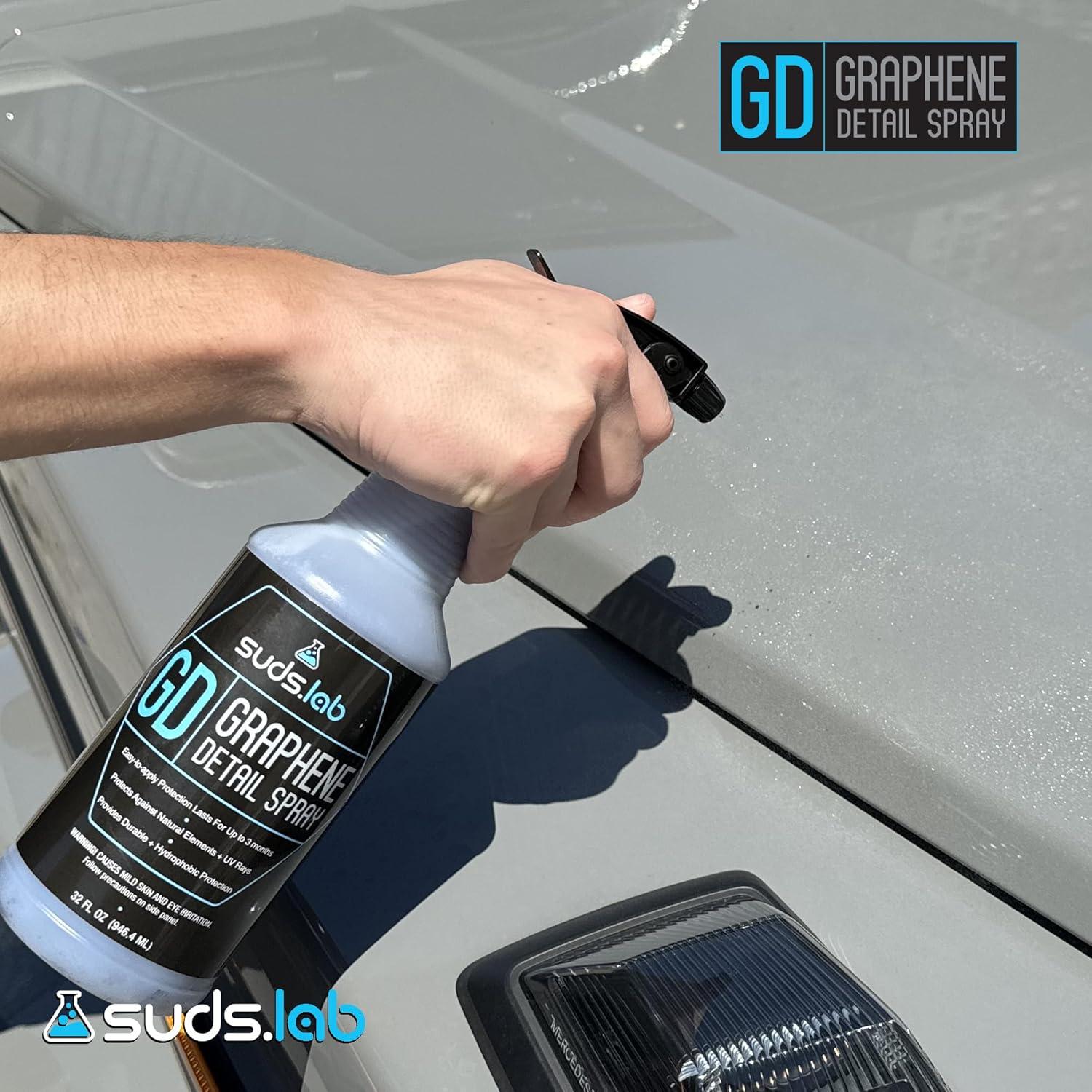 image:imageSuds Lab GD Graphene Detail Spray High Gloss Shine amp UV Protection for Cars FastActing Coating for Paint Clear Coat amp Glass Water Beading LongLasting Protection 32oz