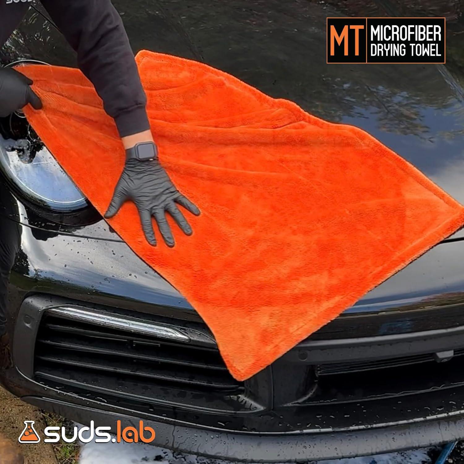 image:imageSuds Lab Large Microfiber Drying Towel 24 in x 35 in Car Exterior Cleaning and Detailing Cloth Safe On Plastic Trim Glass Carbon Fiber Paint1 Pack