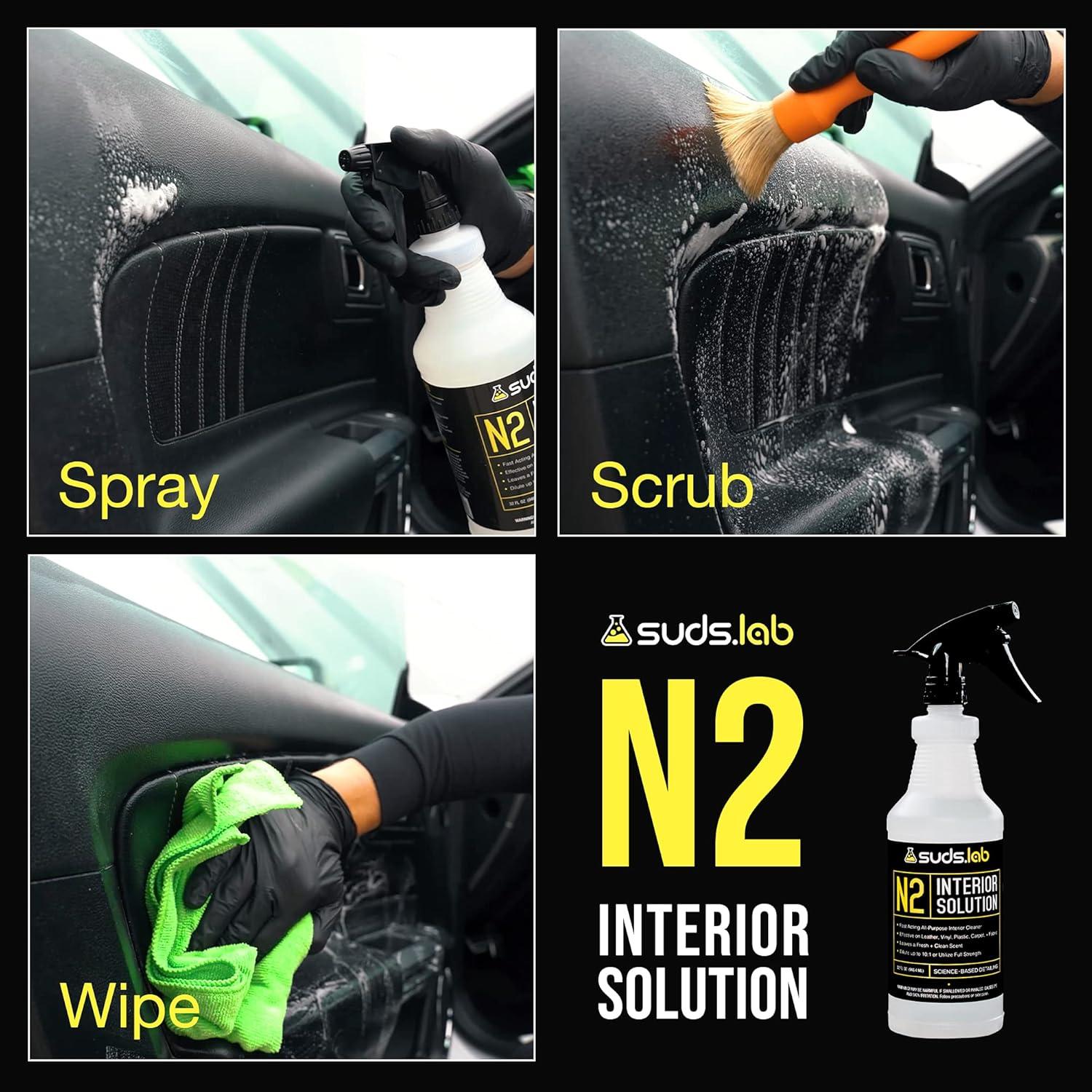 image:imageSuds Lab N2 All Purpose Interior Solution for Cars and Boats Safe for Leather Vinyl Cloth Carpet 32 oz Bottle