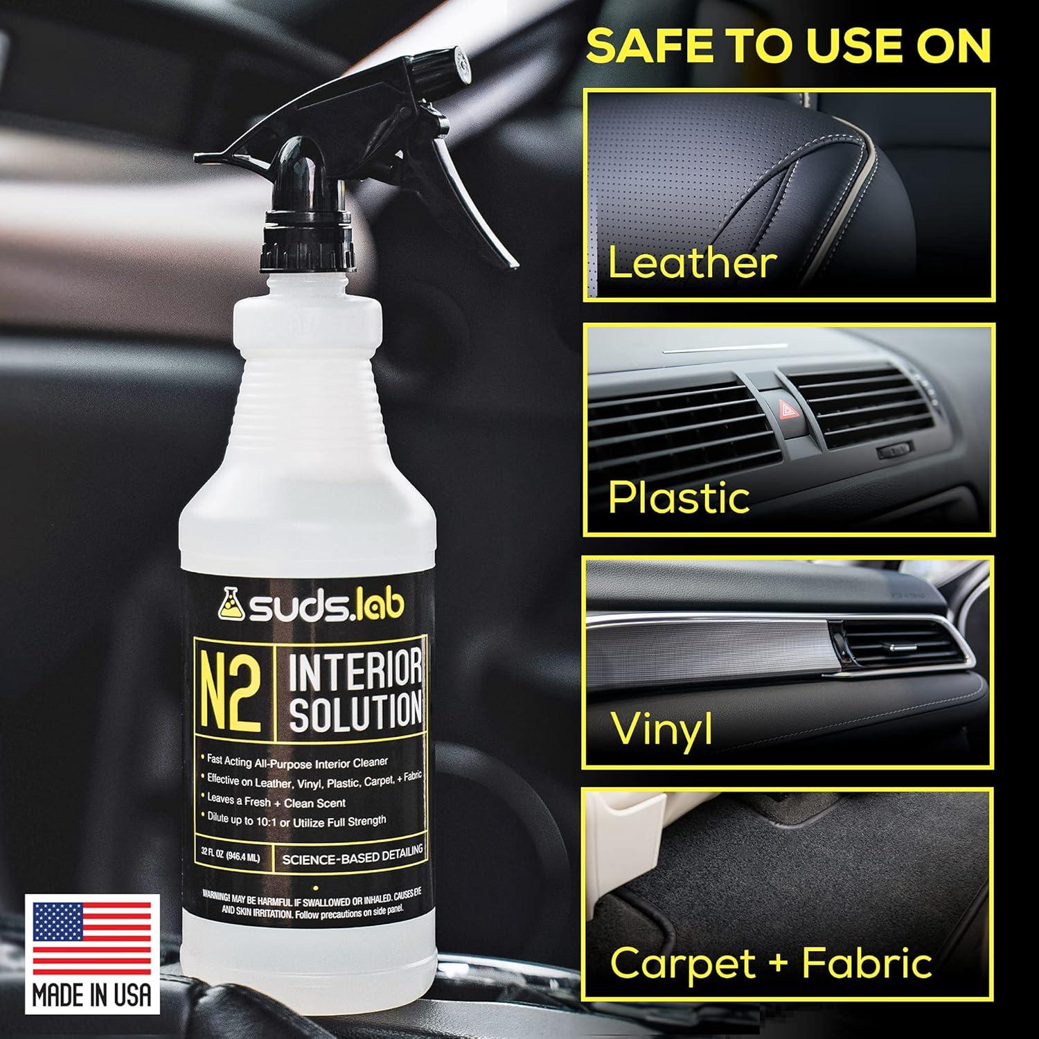 image:imageSuds Lab N2 All Purpose Interior Solution for Cars and Boats Safe for Leather Vinyl Cloth Carpet 32 oz Bottle