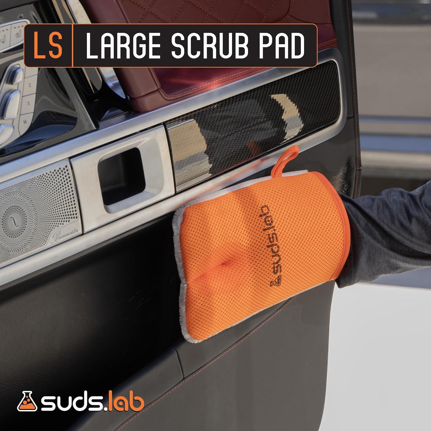 image:imageSuds Lab Oversized Scrub Pad Heavy Duty Car Wash and Interior Cleaning Mitt for Auto Upholstery and Detailing Durable ScratchFree Cleaning Tool