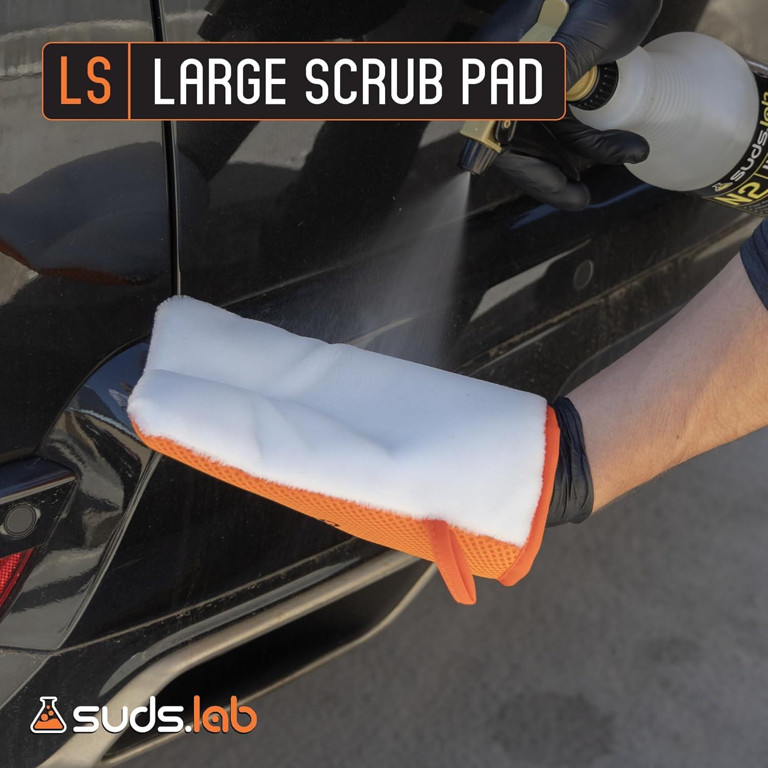image:imageSuds Lab Oversized Scrub Pad Heavy Duty Car Wash and Interior Cleaning Mitt for Auto Upholstery and Detailing Durable ScratchFree Cleaning Tool