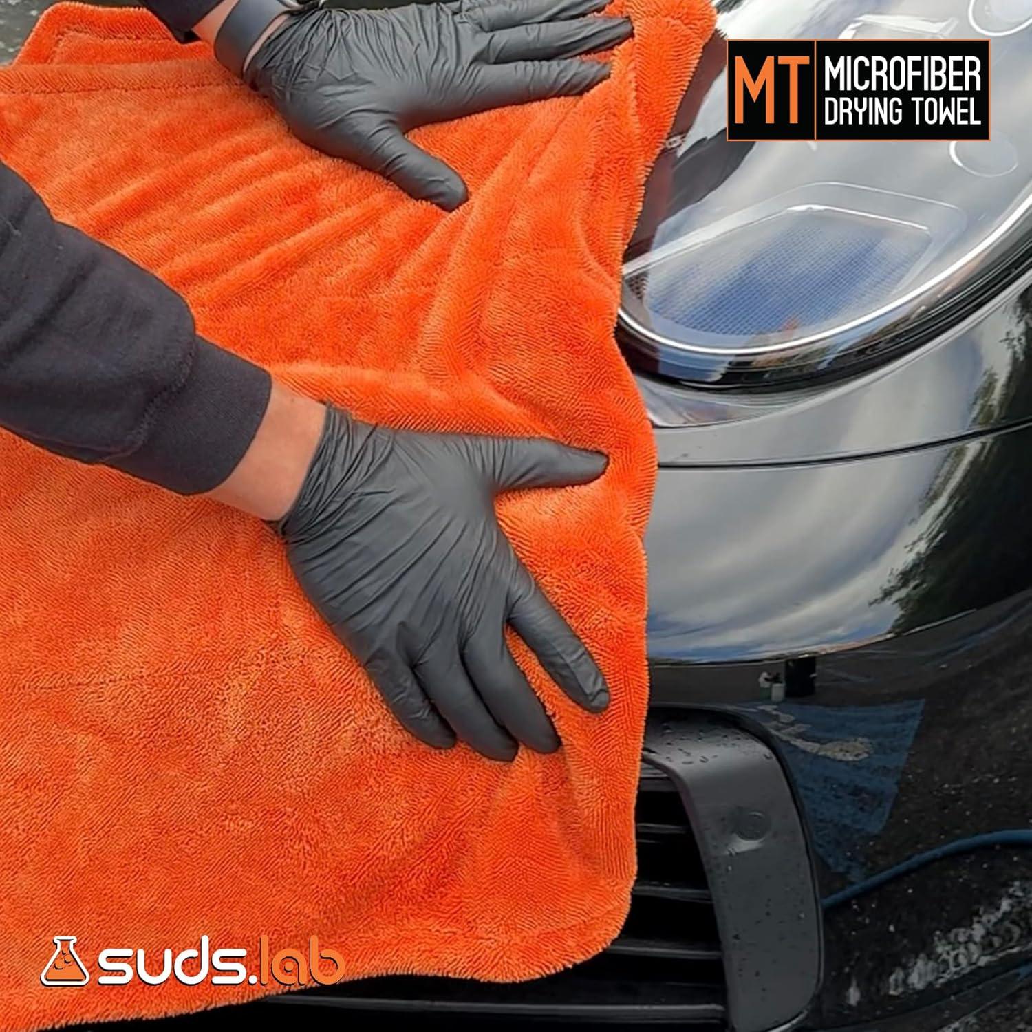 image:imageSuds Lab Premium Microfiber Detailing Towels UltraSoft LintFree Cleaning Cloths for Car Home and Garage Perfect for Polishing Waxing and Dusting 18 x 24 Inches 2Pack1 Pack