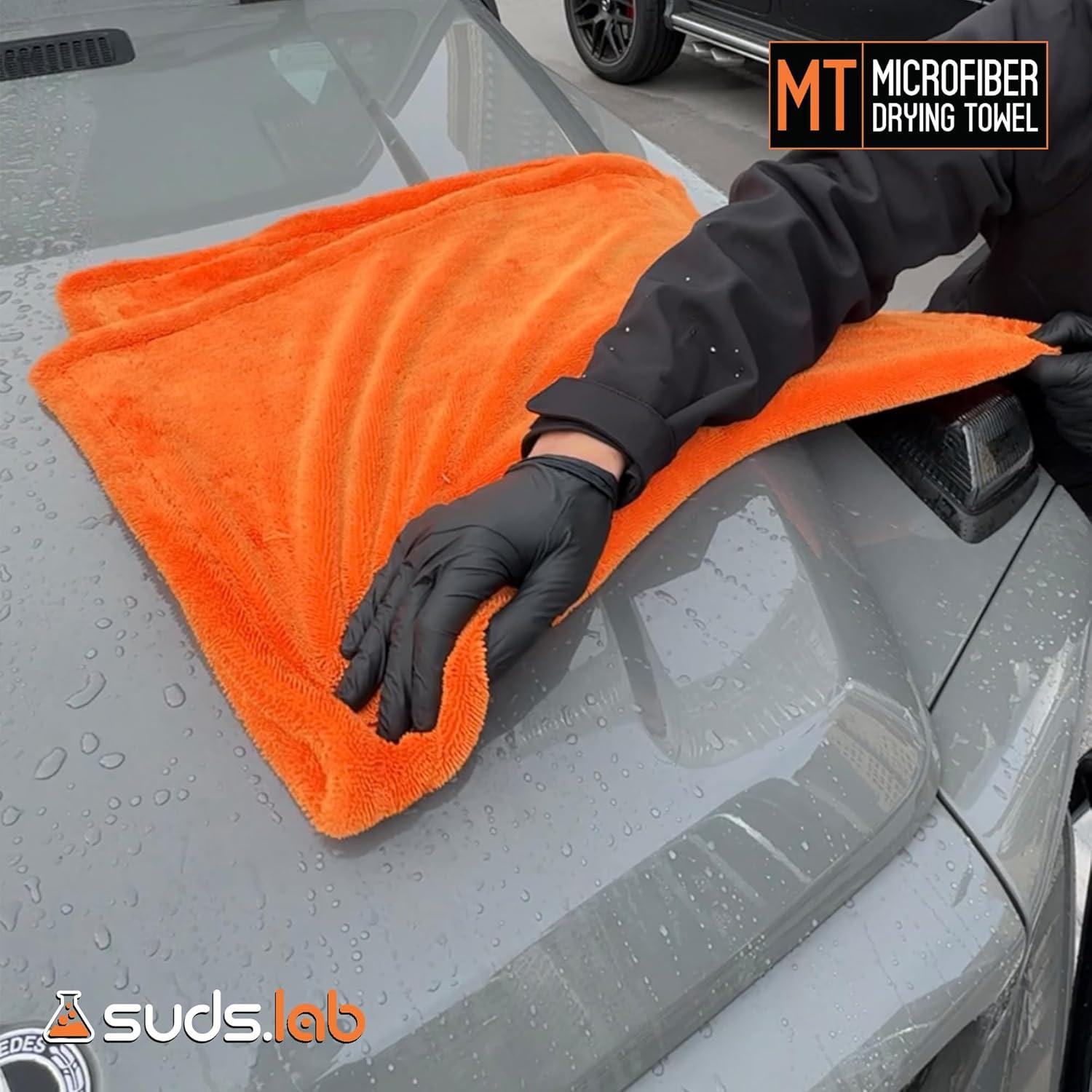 image:imageSuds Lab Premium Microfiber Detailing Towels UltraSoft LintFree Cleaning Cloths for Car Home and Garage Perfect for Polishing Waxing and Dusting 18 x 24 Inches 2Pack1 Pack