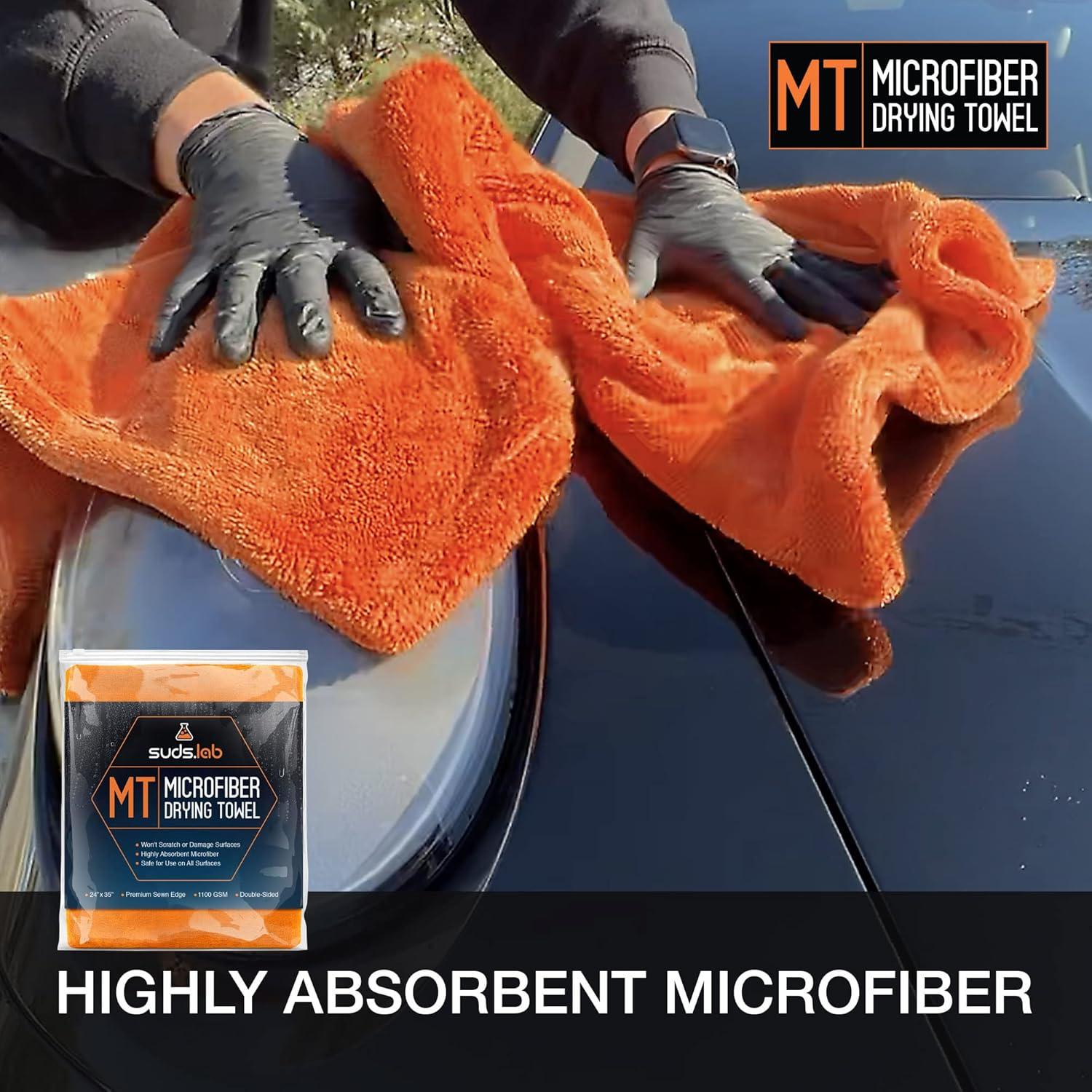 image:imageSuds Lab Premium Microfiber Detailing Towels UltraSoft LintFree Cleaning Cloths for Car Home and Garage Perfect for Polishing Waxing and Dusting 18 x 24 Inches 2Pack1 Pack