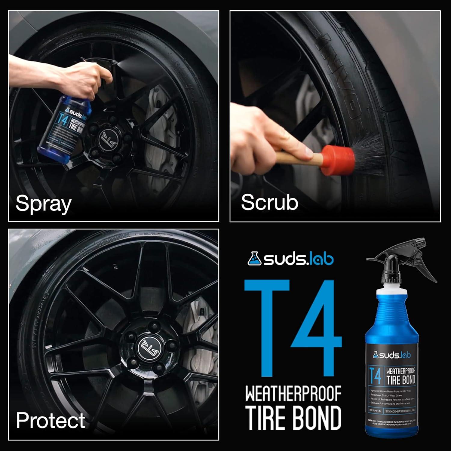 image:imageSuds Lab T4 Weatherproof Tire and Trim Protectant Keeps Rubber Tires and Plastic Looking New Prevents Cracking and Fading on Tires Bumpers and Trim Pieces 32 oz
