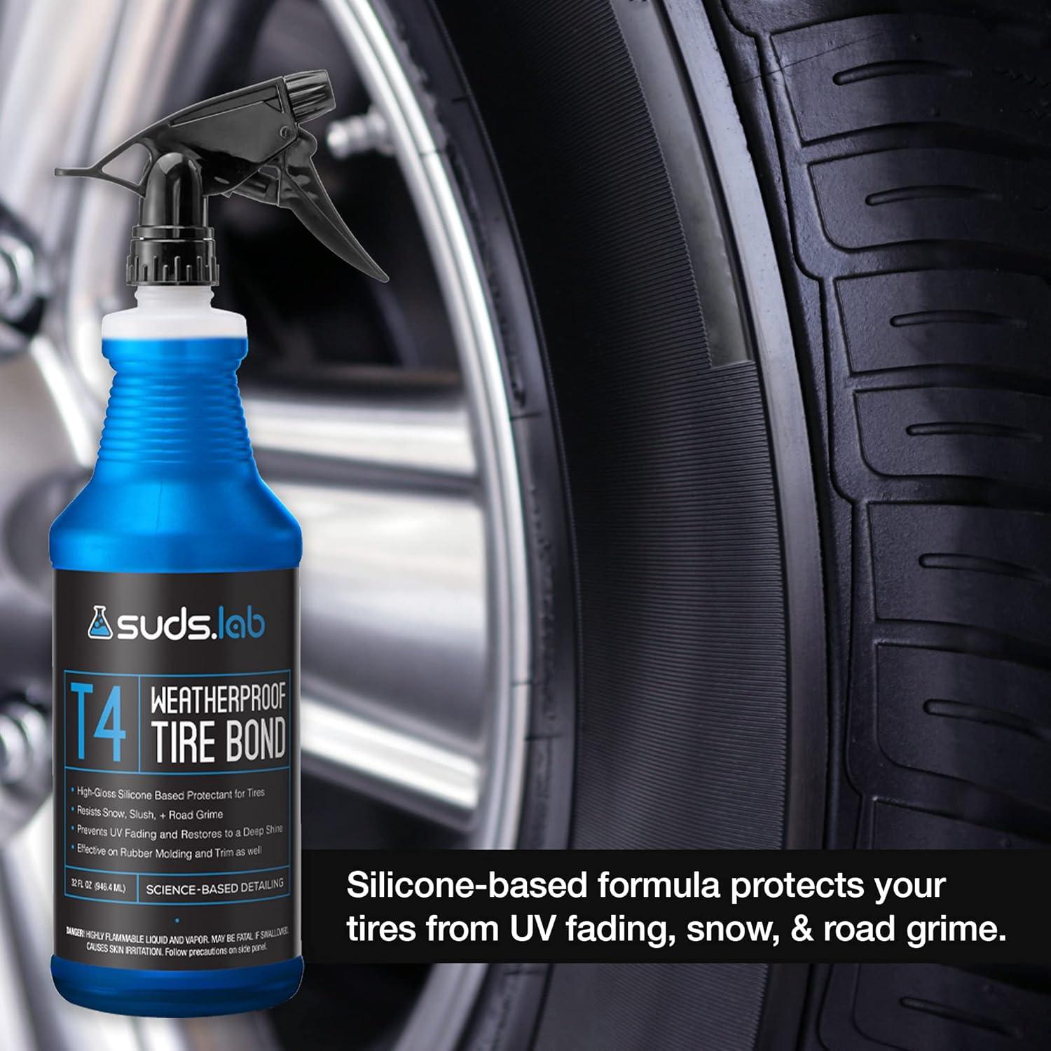 image:imageSuds Lab T4 Weatherproof Tire and Trim Protectant Keeps Rubber Tires and Plastic Looking New Prevents Cracking and Fading on Tires Bumpers and Trim Pieces 32 oz