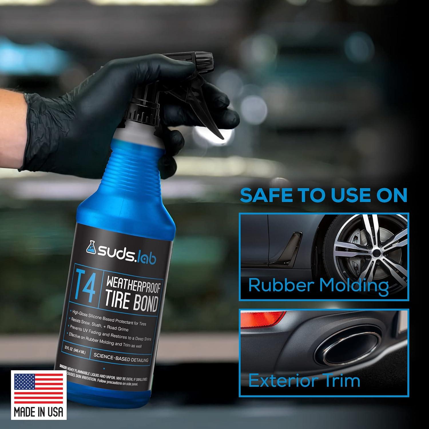 image:imageSuds Lab T4 Weatherproof Tire and Trim Protectant Keeps Rubber Tires and Plastic Looking New Prevents Cracking and Fading on Tires Bumpers and Trim Pieces 32 oz
