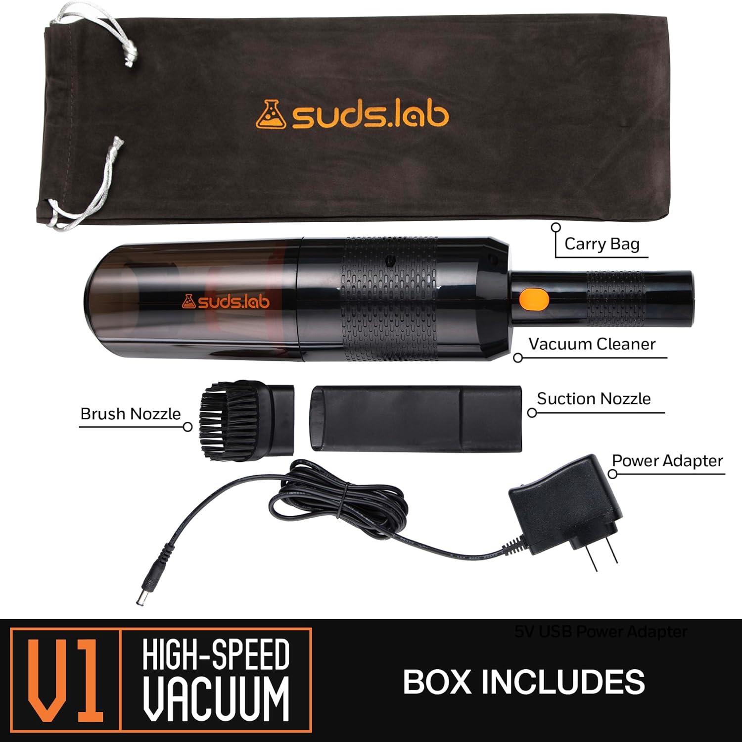 image:imageSuds Lab V1 HighPower Cordless Car Vacuum Cleaner 42Kpa Rechargeable amp Long Battery Life 3000mAh Portable Handheld Vacuums for Car Detailing Pet Hair Travel Interior Cleaning