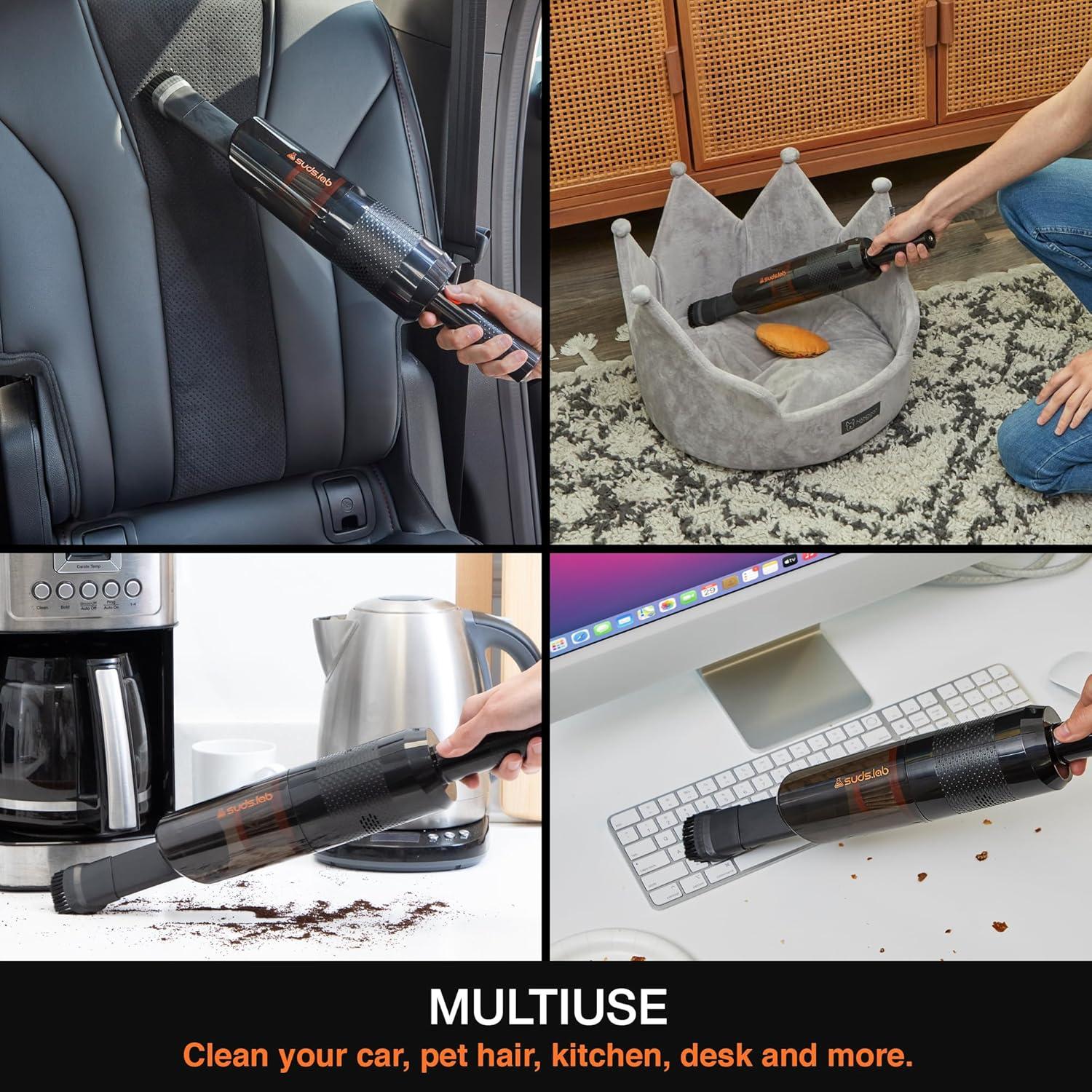 image:imageSuds Lab V1 HighPower Cordless Car Vacuum Cleaner 42Kpa Rechargeable amp Long Battery Life 3000mAh Portable Handheld Vacuums for Car Detailing Pet Hair Travel Interior Cleaning