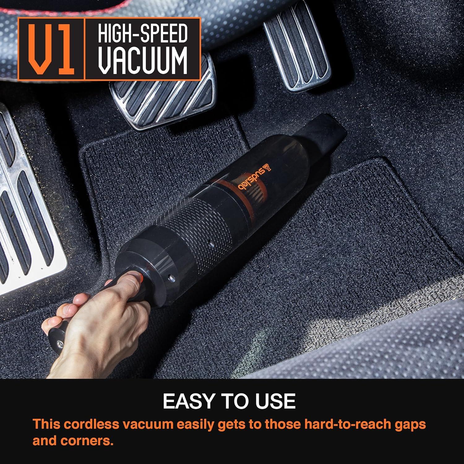 image:imageSuds Lab V1 HighPower Cordless Car Vacuum Cleaner 42Kpa Rechargeable amp Long Battery Life 3000mAh Portable Handheld Vacuums for Car Detailing Pet Hair Travel Interior Cleaning